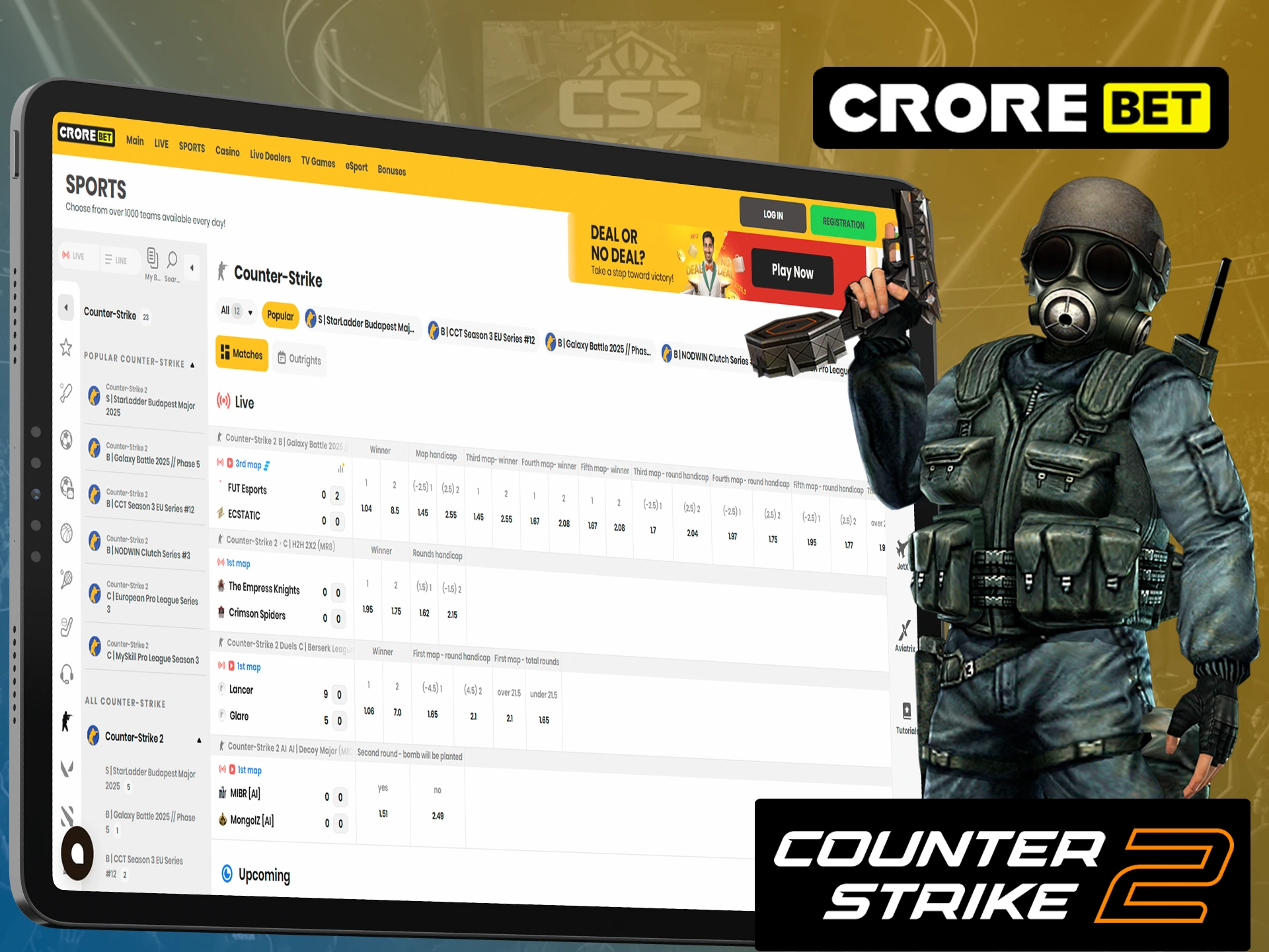 Choose the winning team for your CS 2 bet at Crorebet.