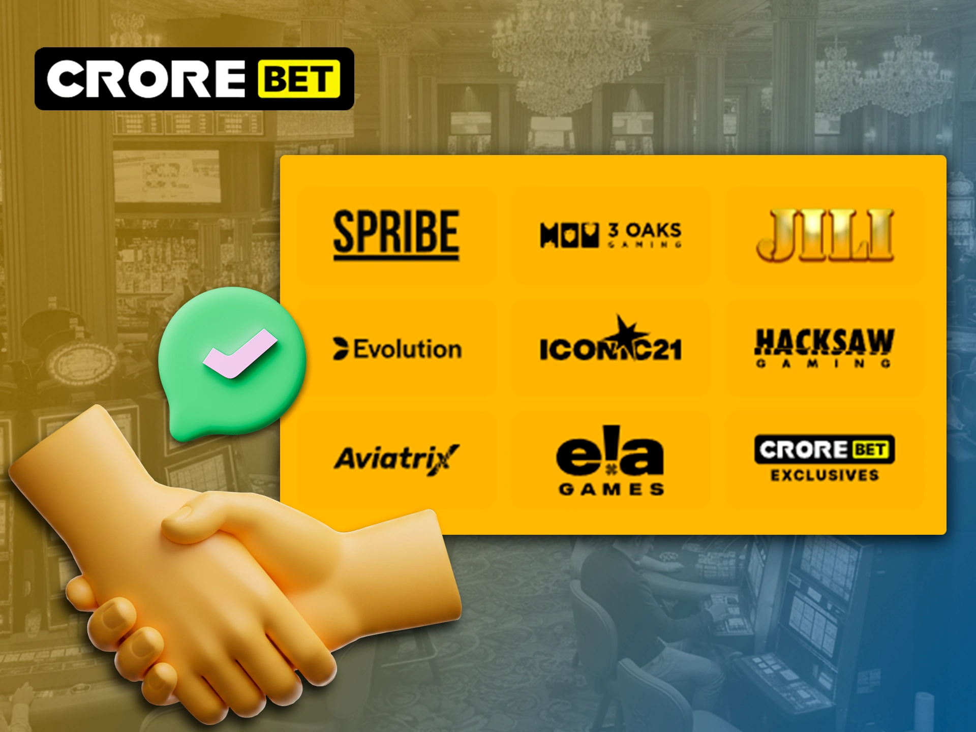 Meet the top casino game providers at Crorebet.