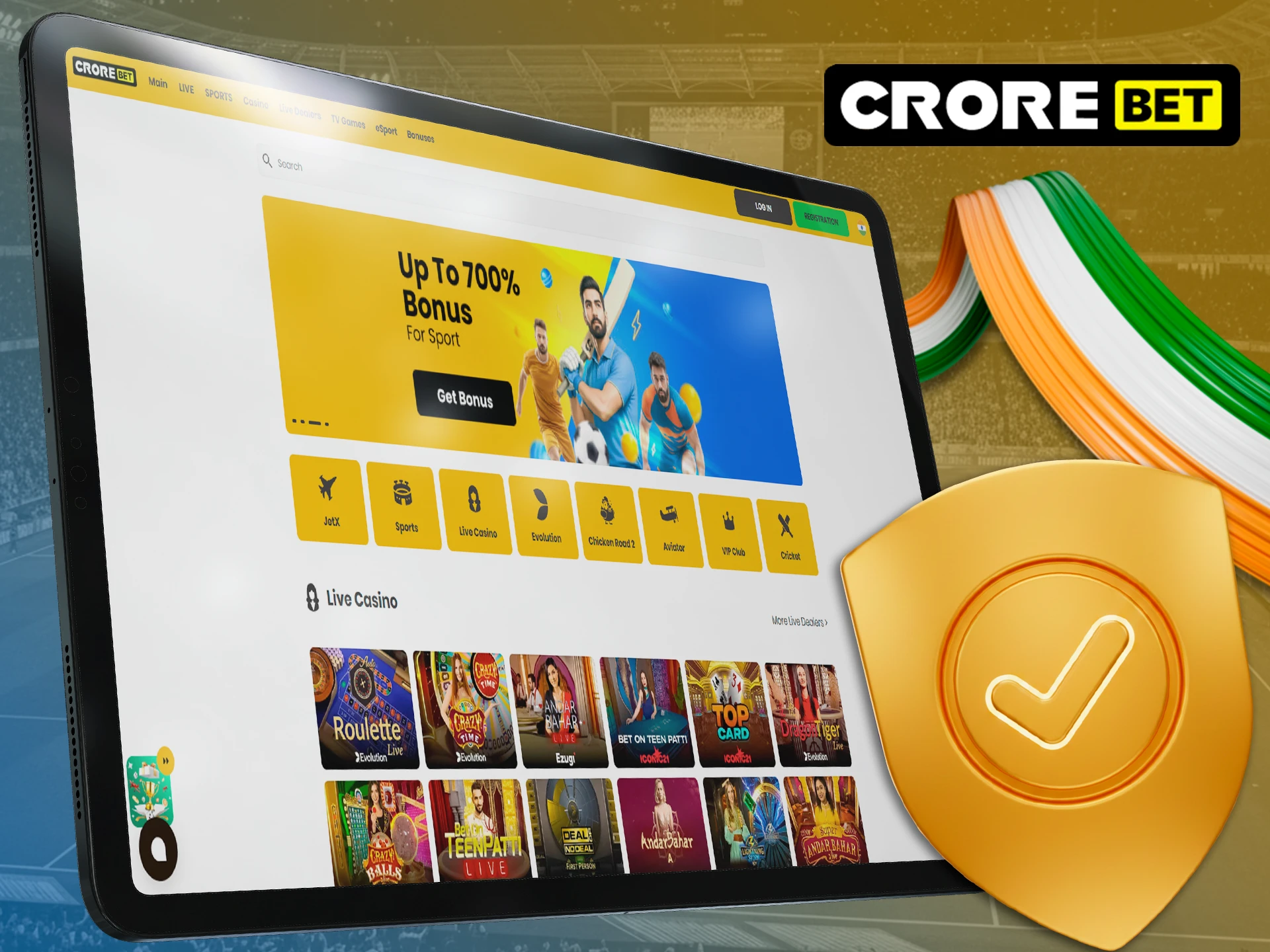 Crorebet is legal and safe for betting in India.