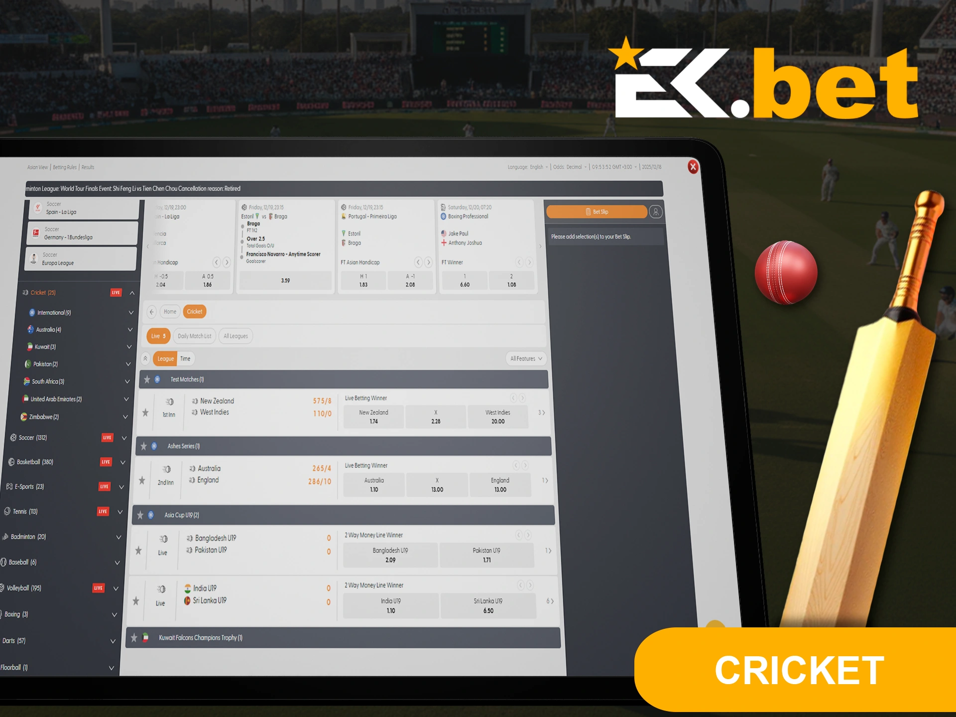 For cricket fans, there are plenty of events available to bet on at EkBet.