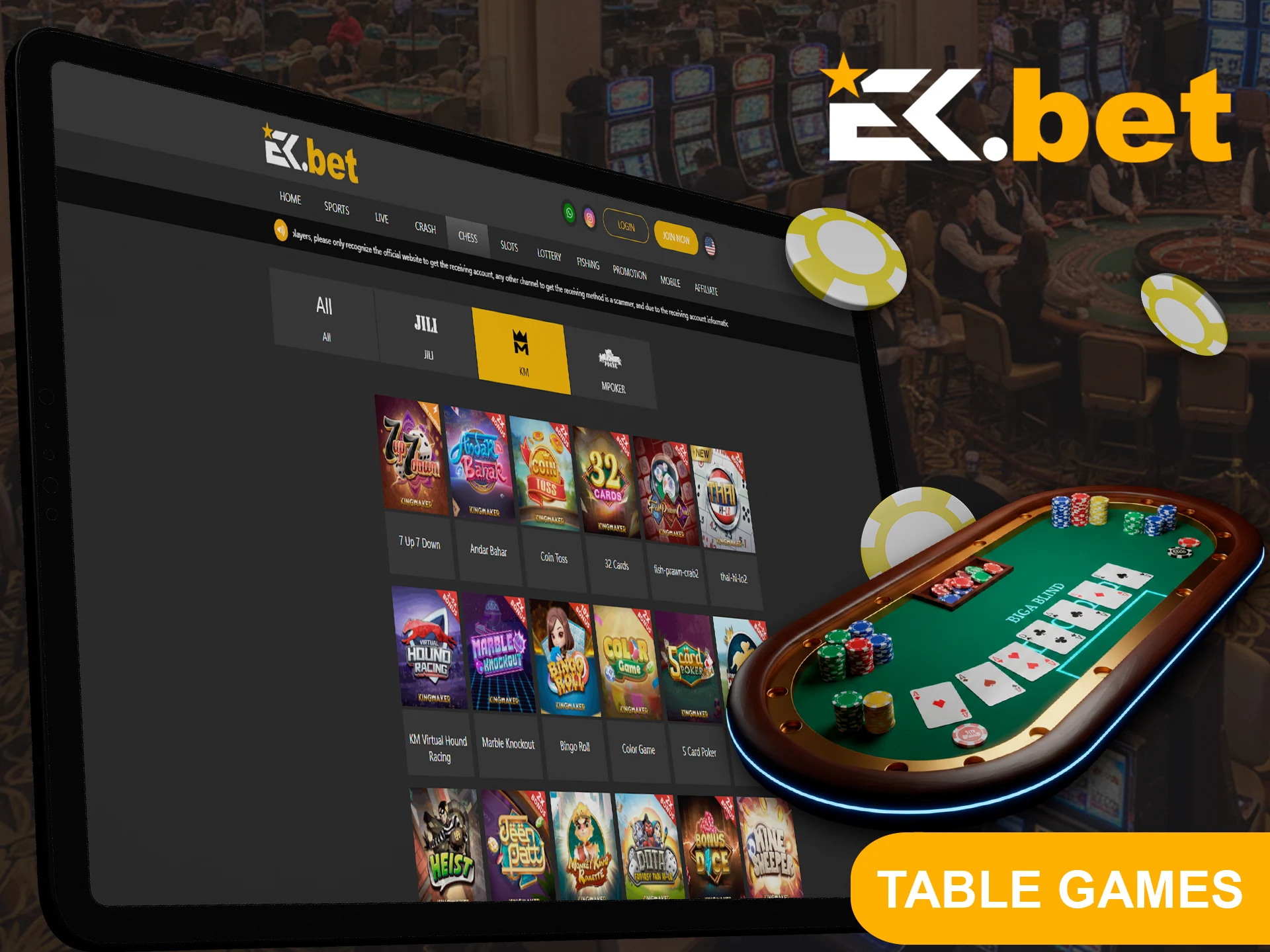 Register at EkBet and beat the dealers.