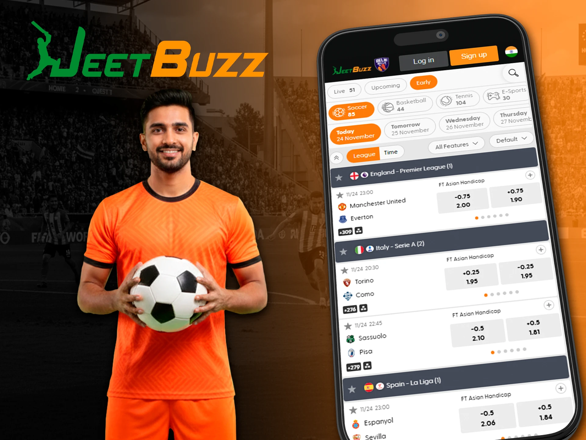 Predict soccer matches and win in the JeetBuzz app.