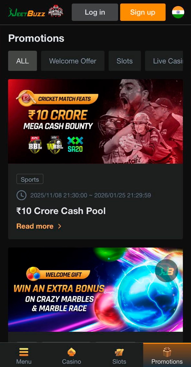 Select the appropriate one from the many bonuses in the JeetBuzz app.