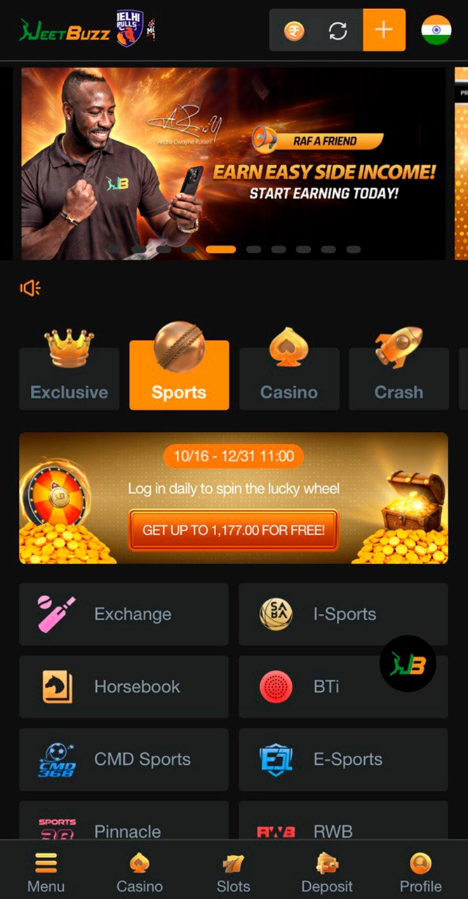 Victorious matches await you in the sports section of the JeetBuzz app.