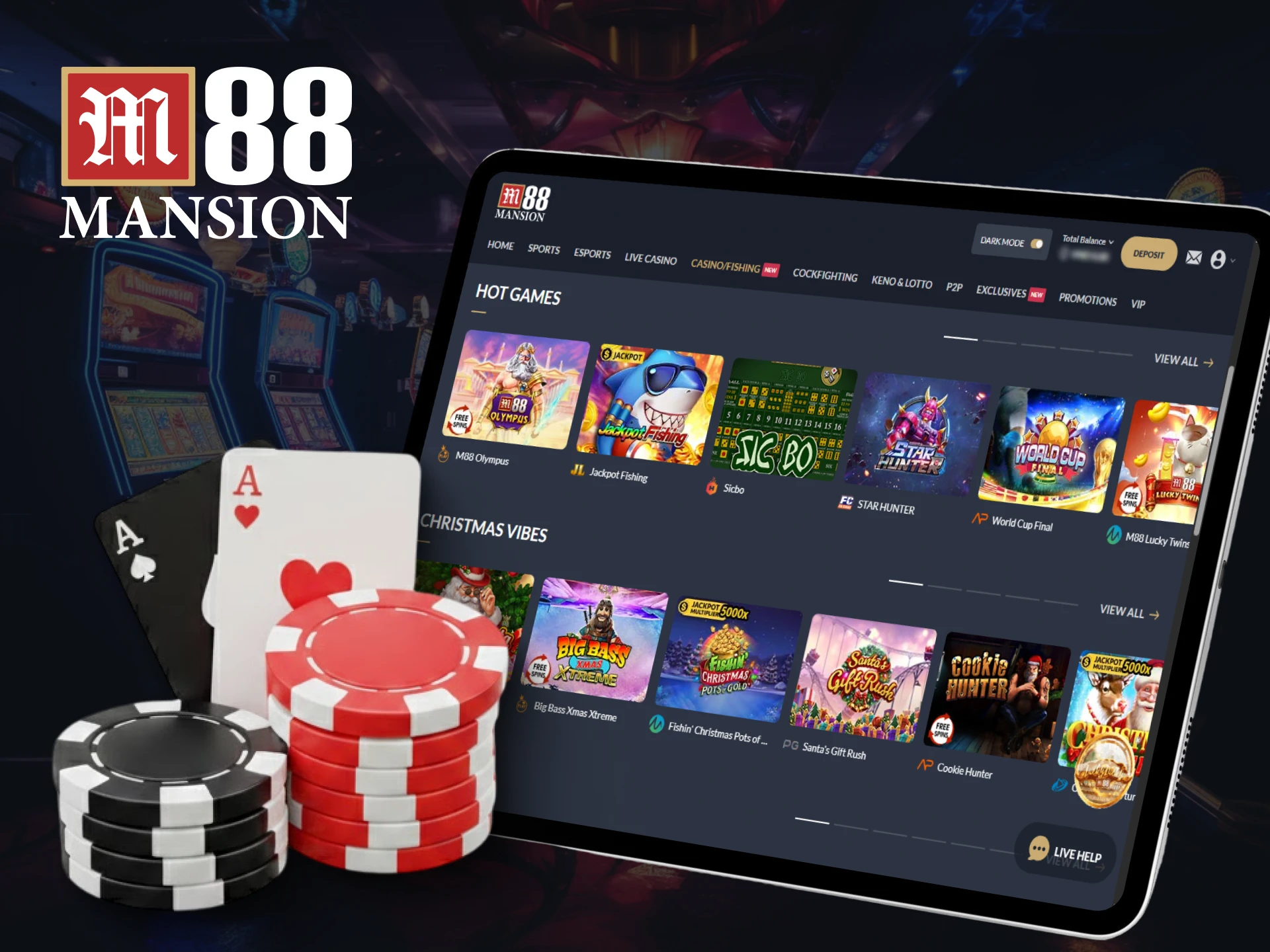 Join the M88 casino to play all the latest online games.