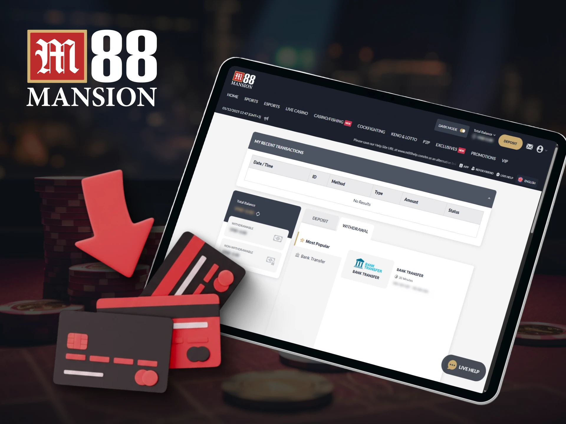 Learn the process to quickly withdraw money from M88 in India.