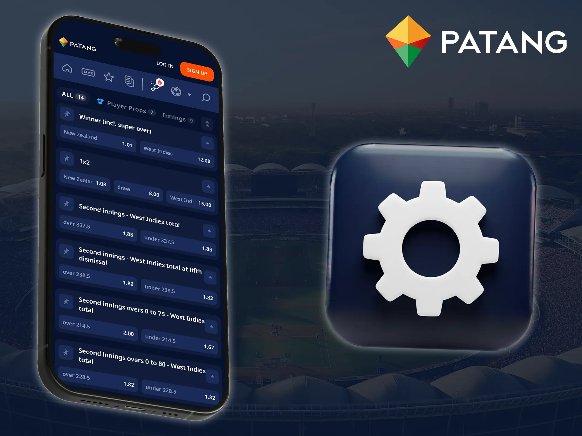 Explore the available betting markets in the Patang app.