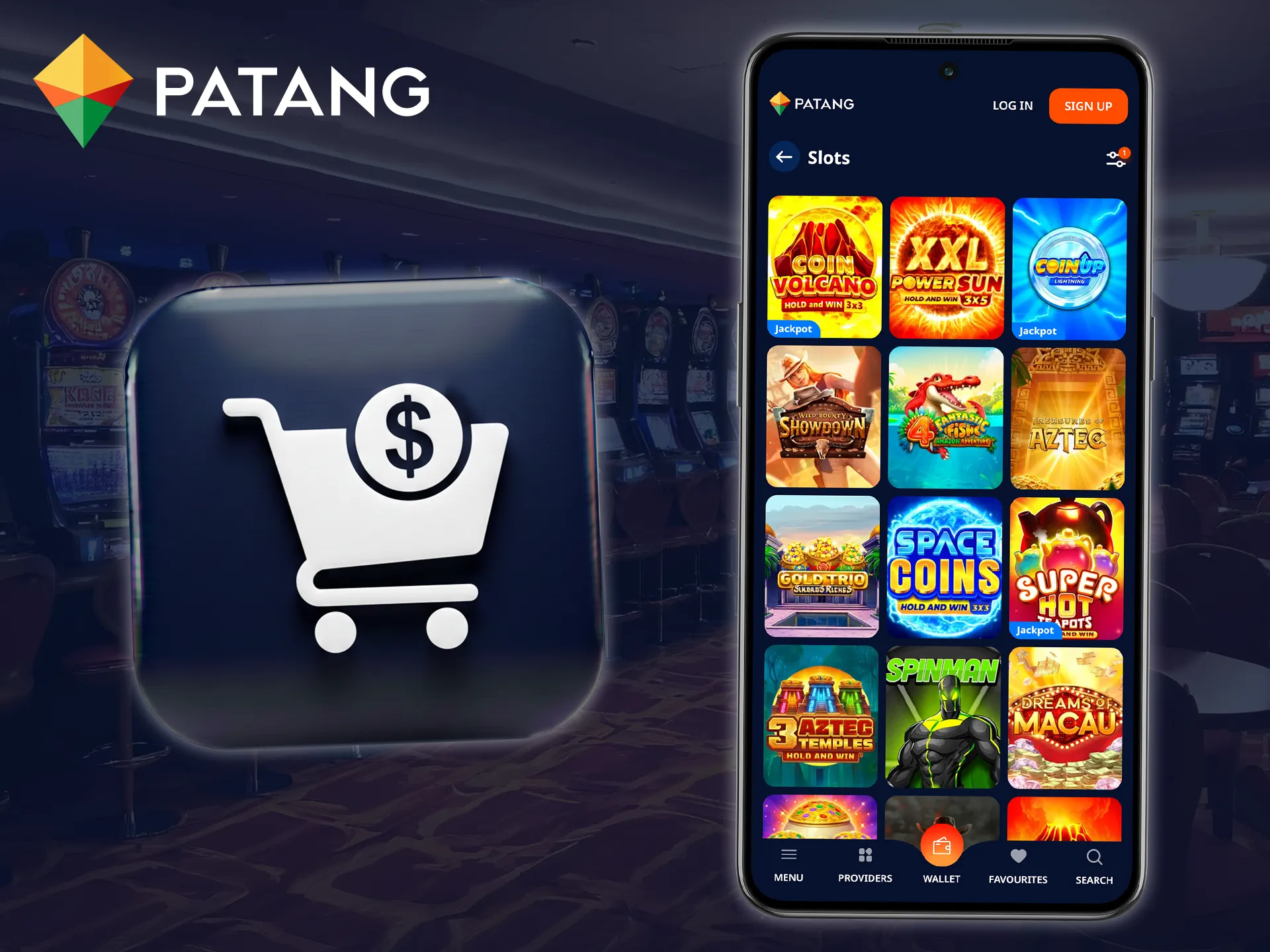 Purchase free spins or bonus rounds in the Bonus Buy category directly in the Patang app.