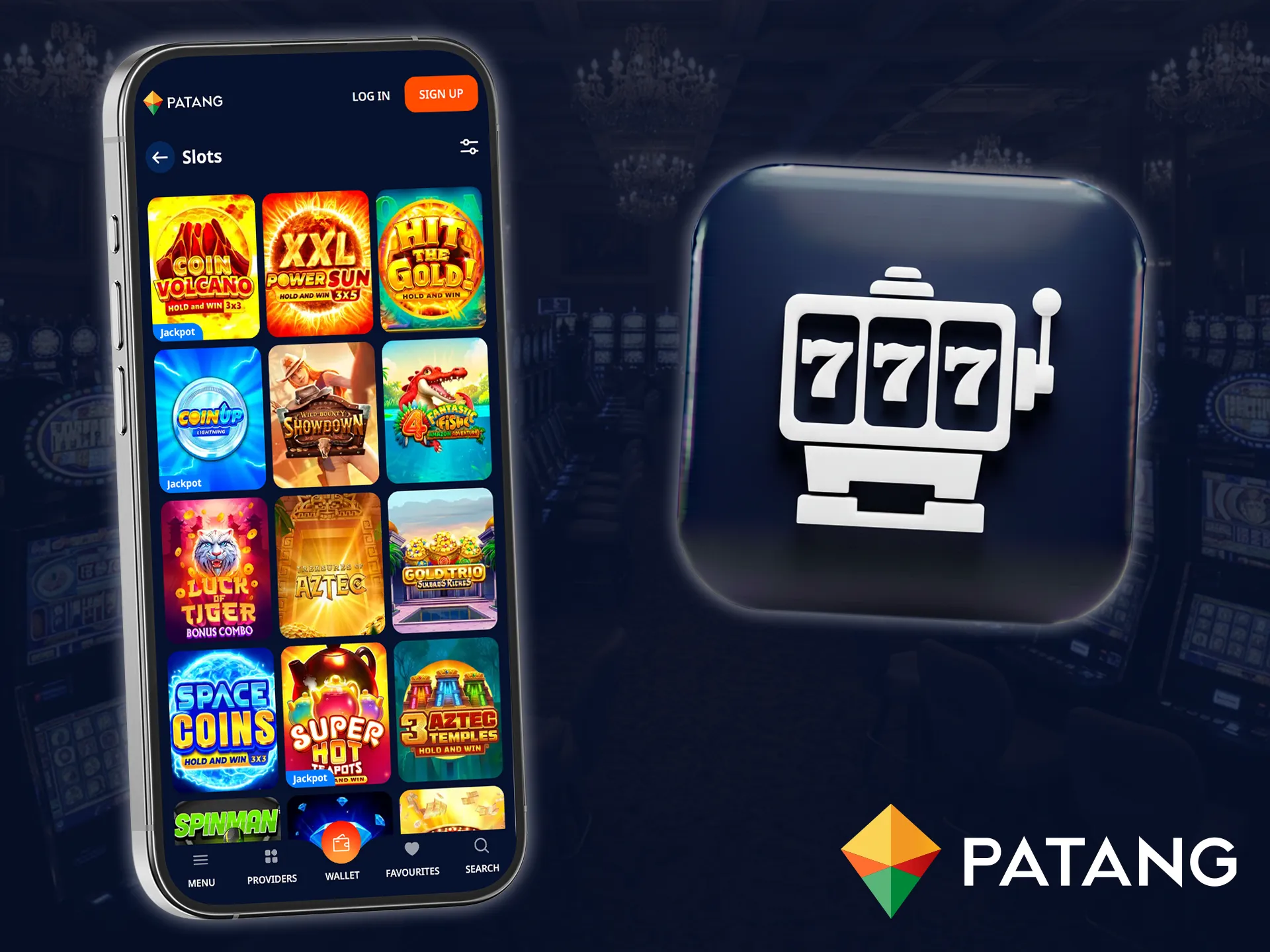 Play thousands of slots from global providers in the Patang app.
