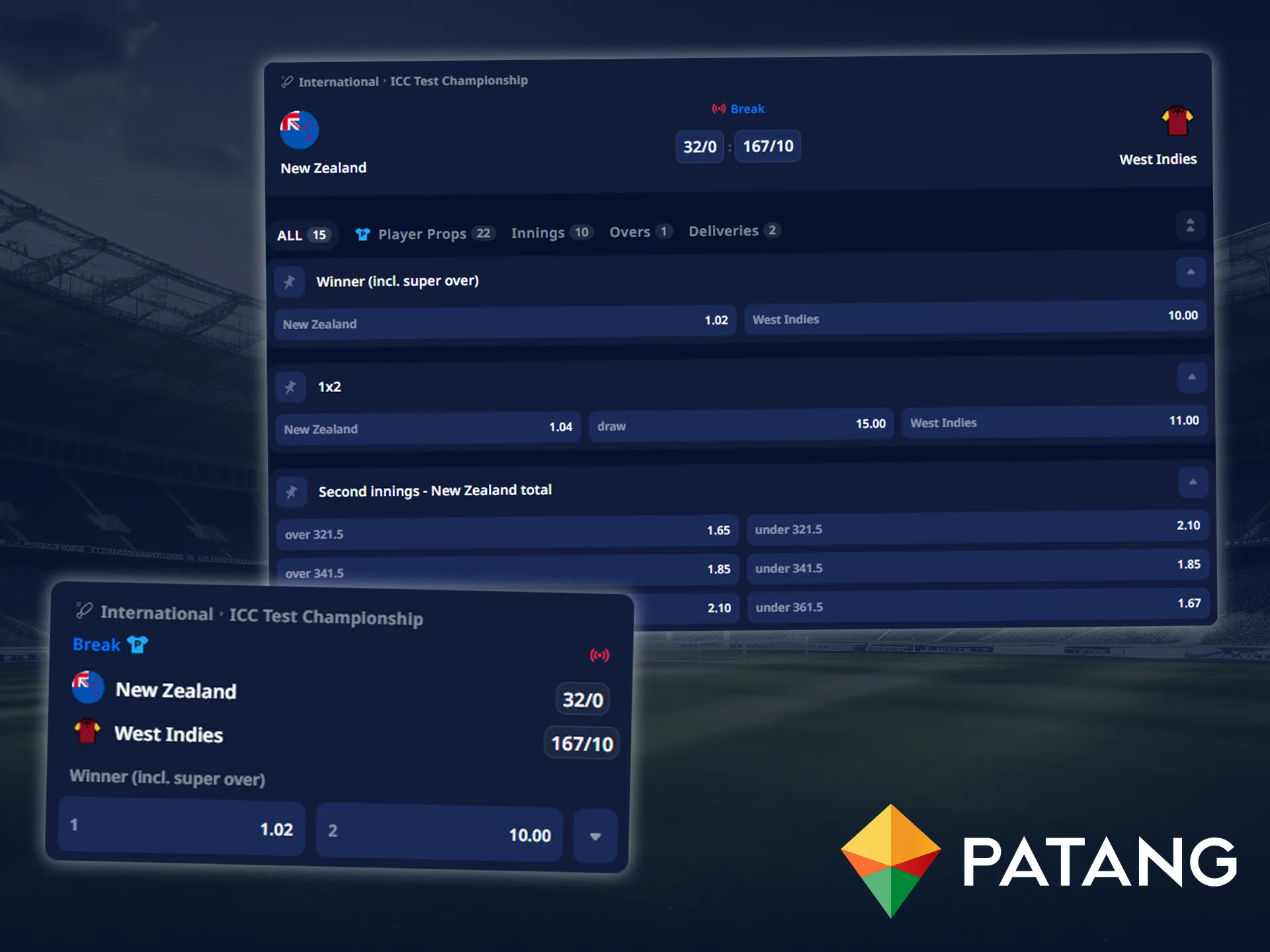 Discover the betting options Patang offers.