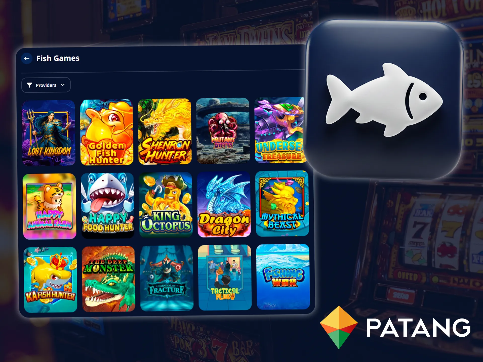 Go hunting for fish at Patang, where you'll find dynamic gameplay and bonuses.