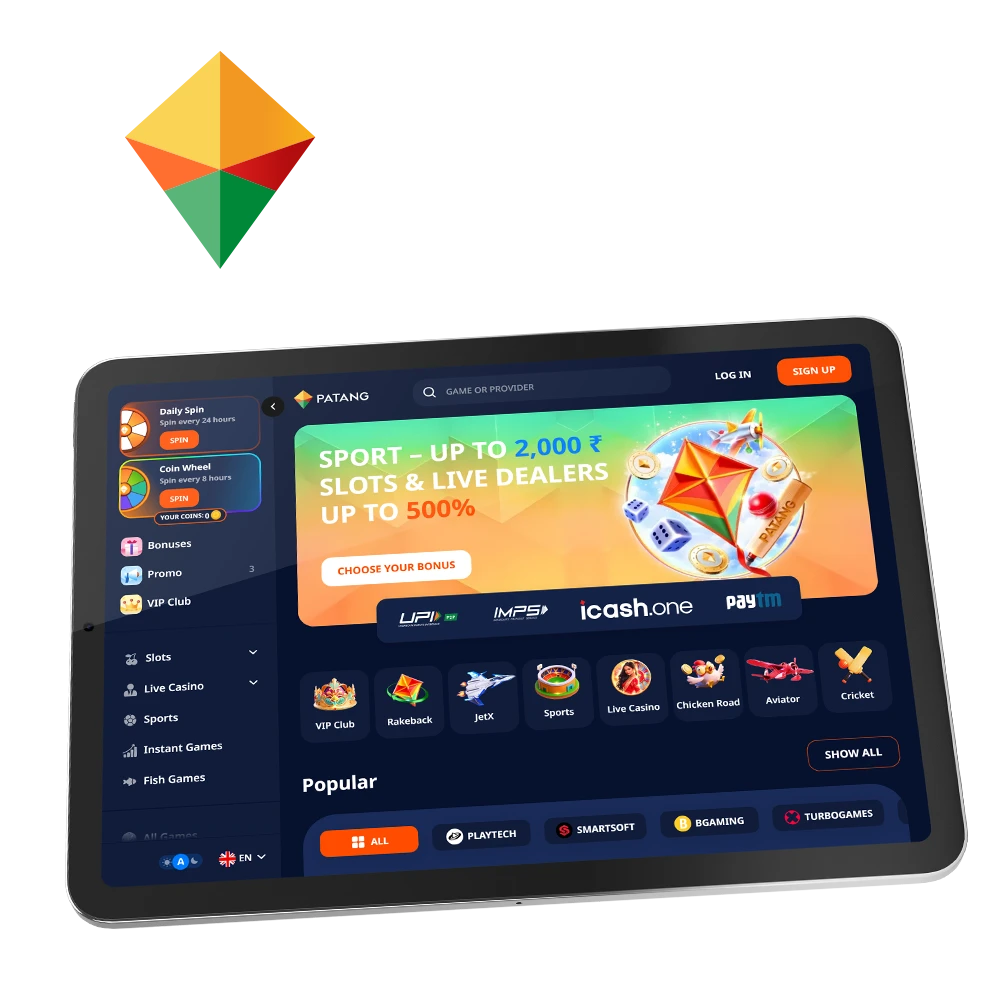 Patang is a licensed sportsbook and casino with thousands of games, bonuses, and VIP program.