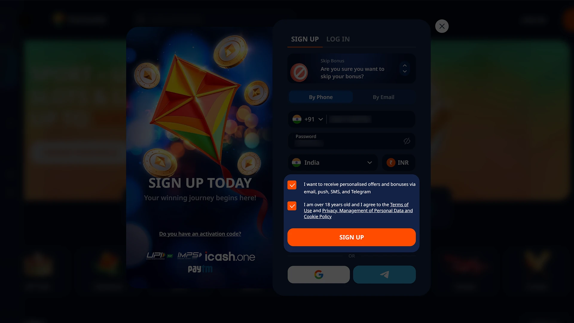 Check the details and confirm the creation of your Patang account.