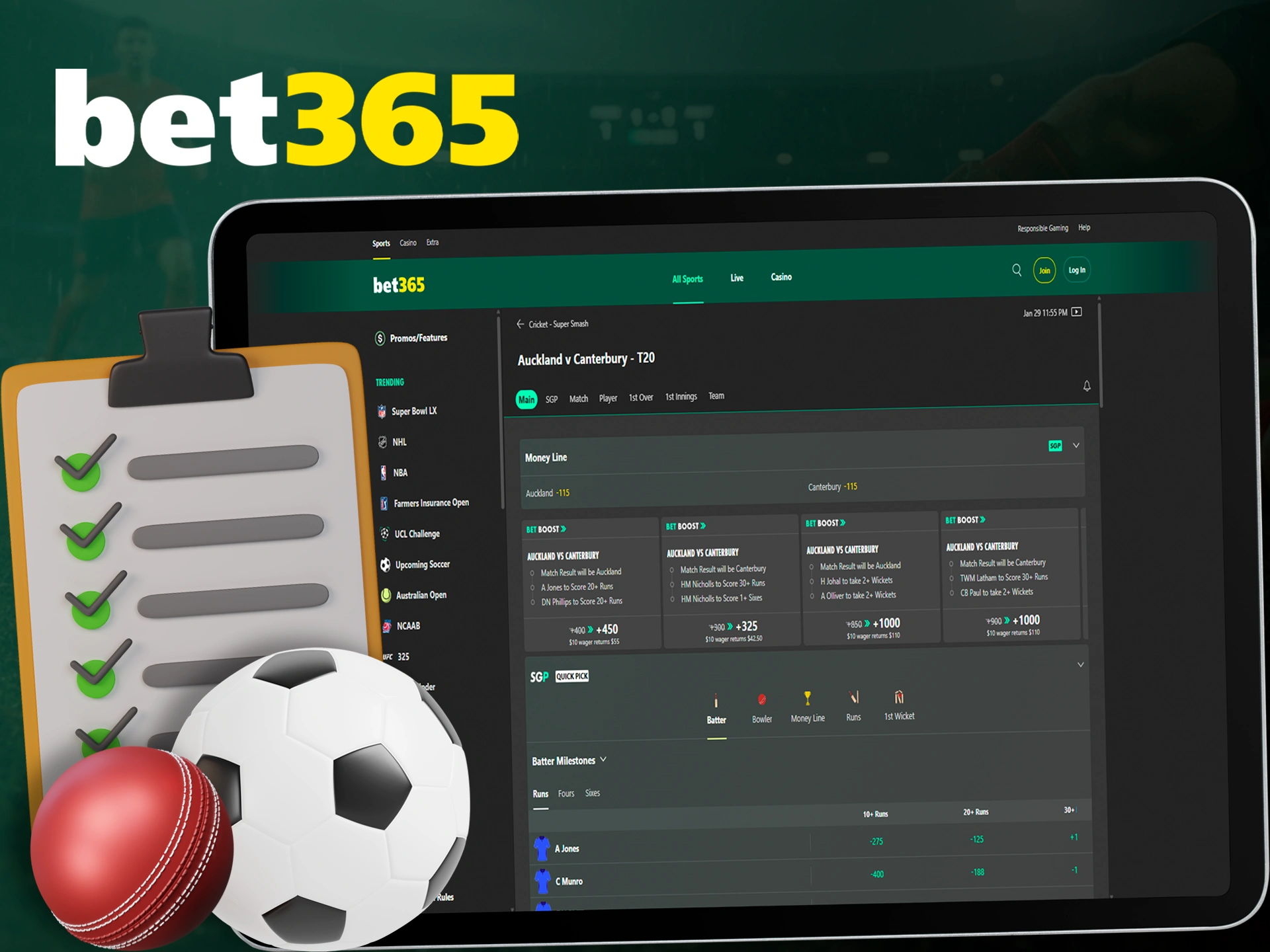 Choose one of the bet types for big wins at bet365.