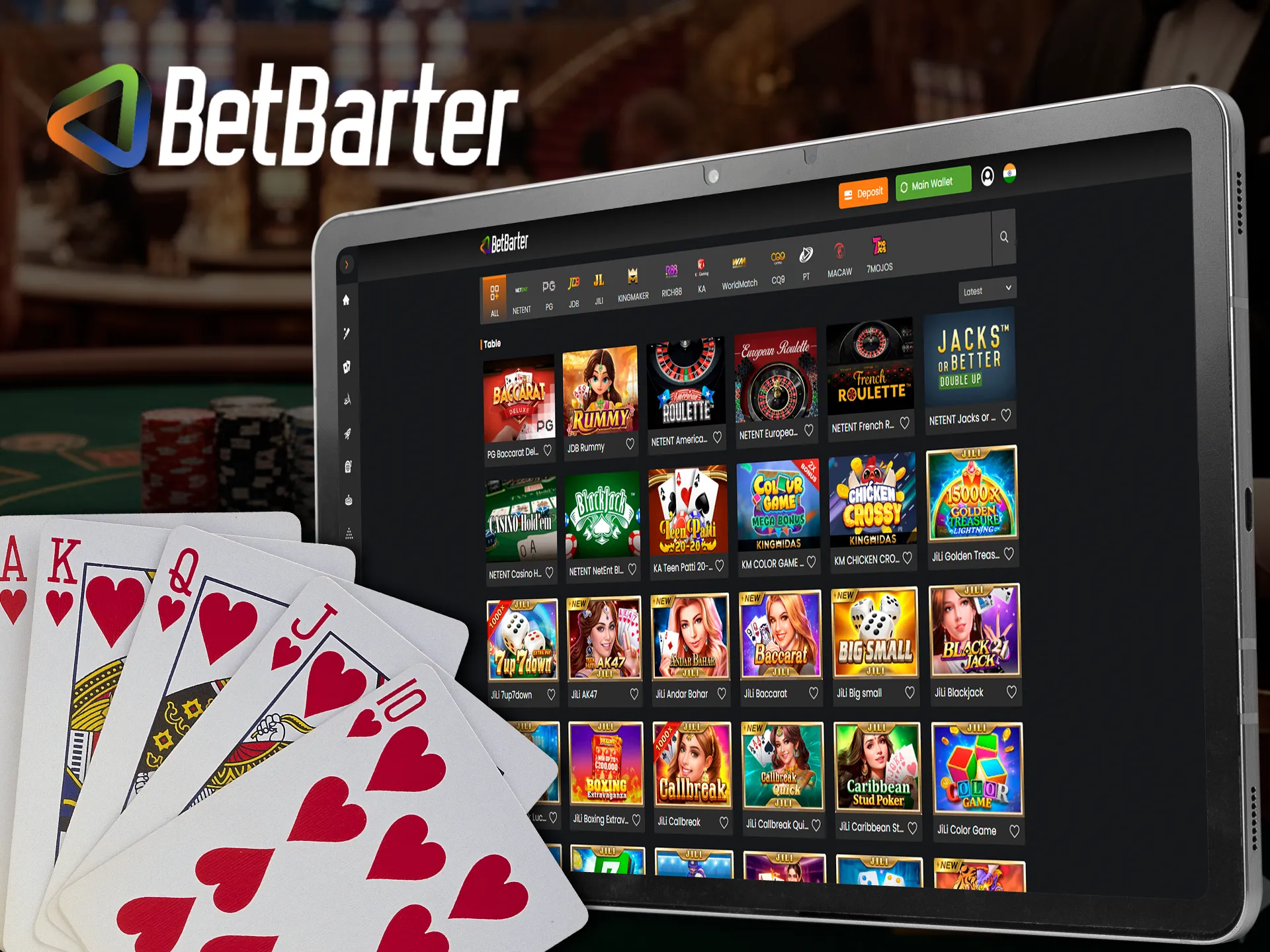 What card games are there in the online casino Betbarter Bookmaker.