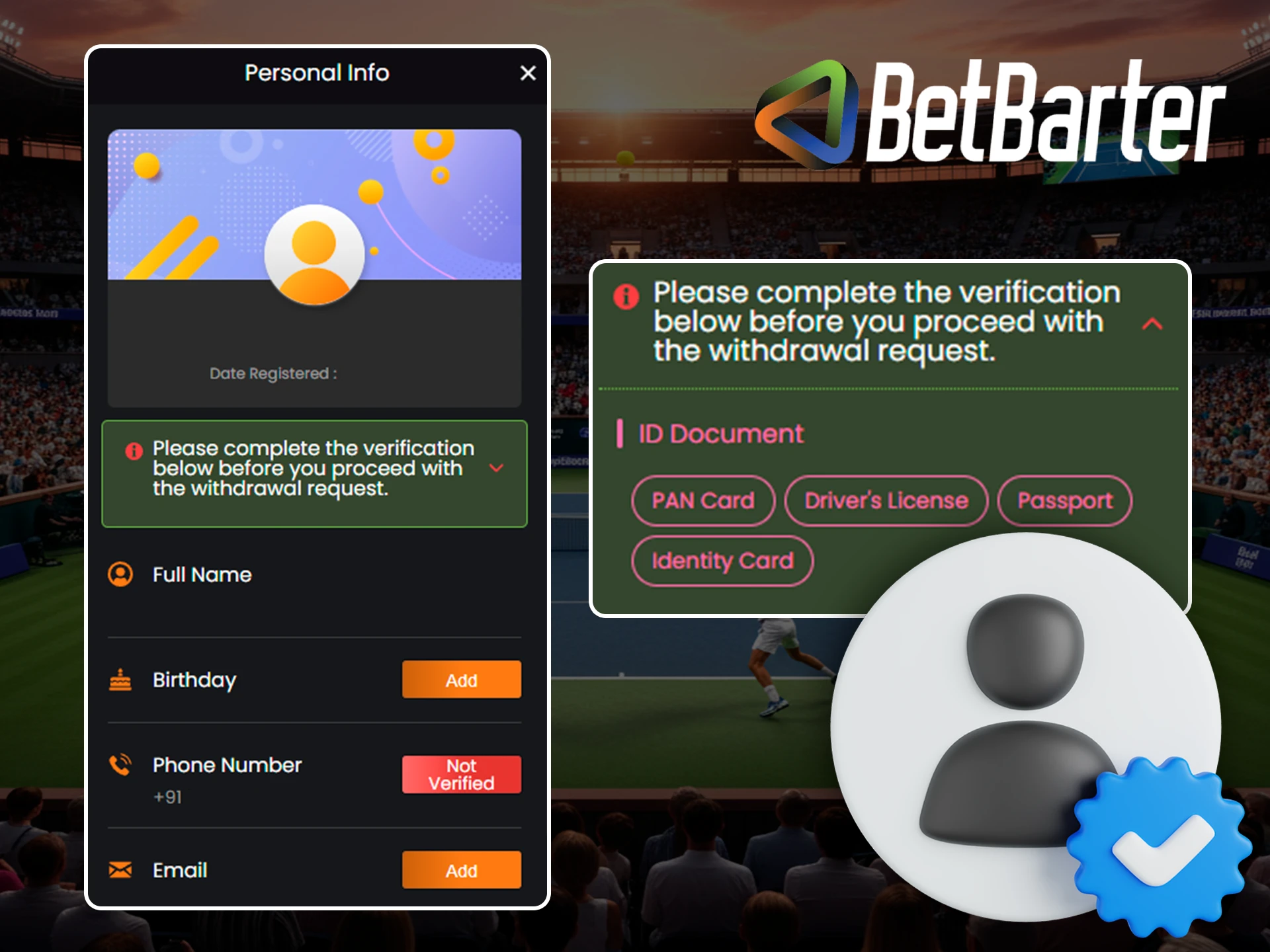Is it necessary to verify your account at the Betbarter Bookmaker online casino.