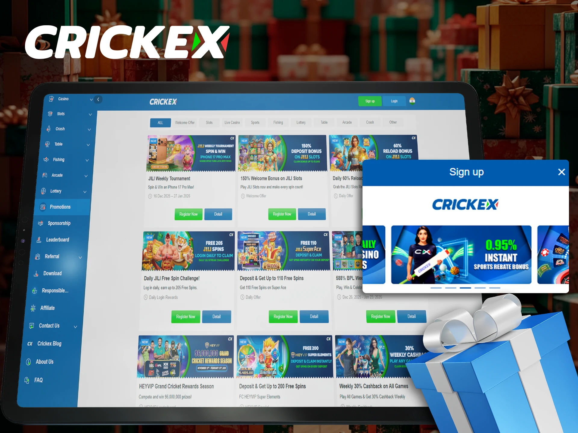 Crickex has exciting promotions for those who love sports betting and casino games.