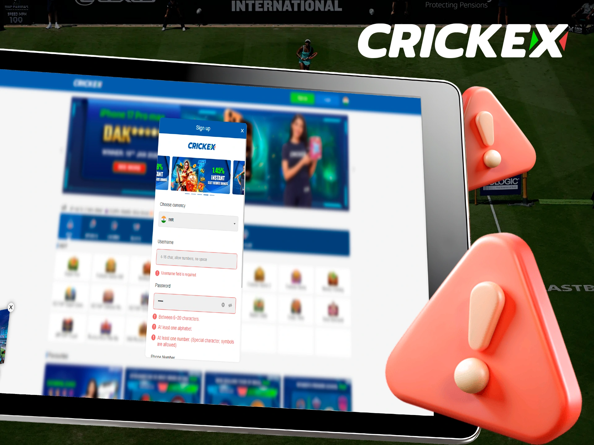 Learn about common Crickex account registration issues.