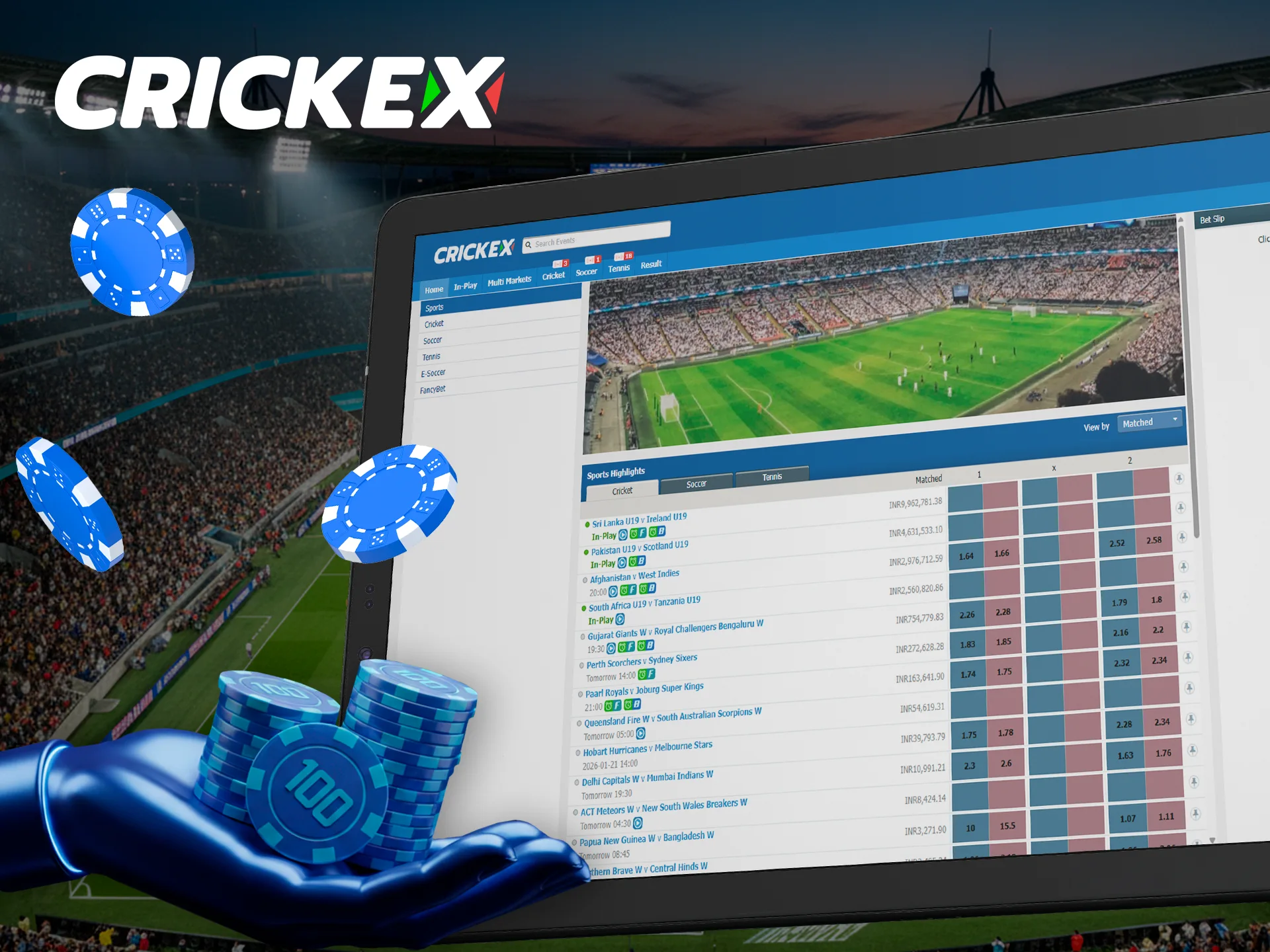 Learn how to start betting after registering with Crickex.