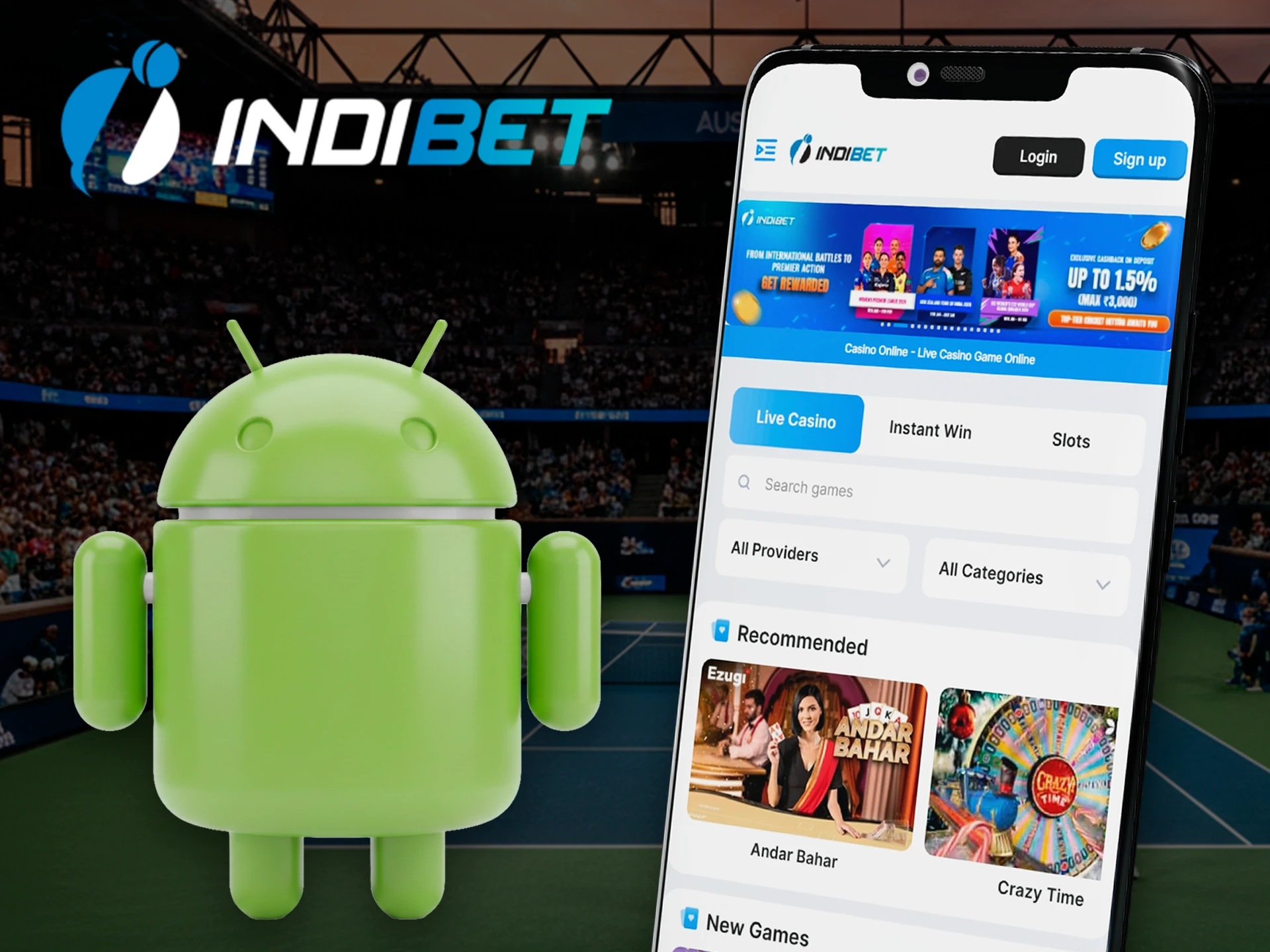 Dedicated Android betting solution provided by Indibet mobile.