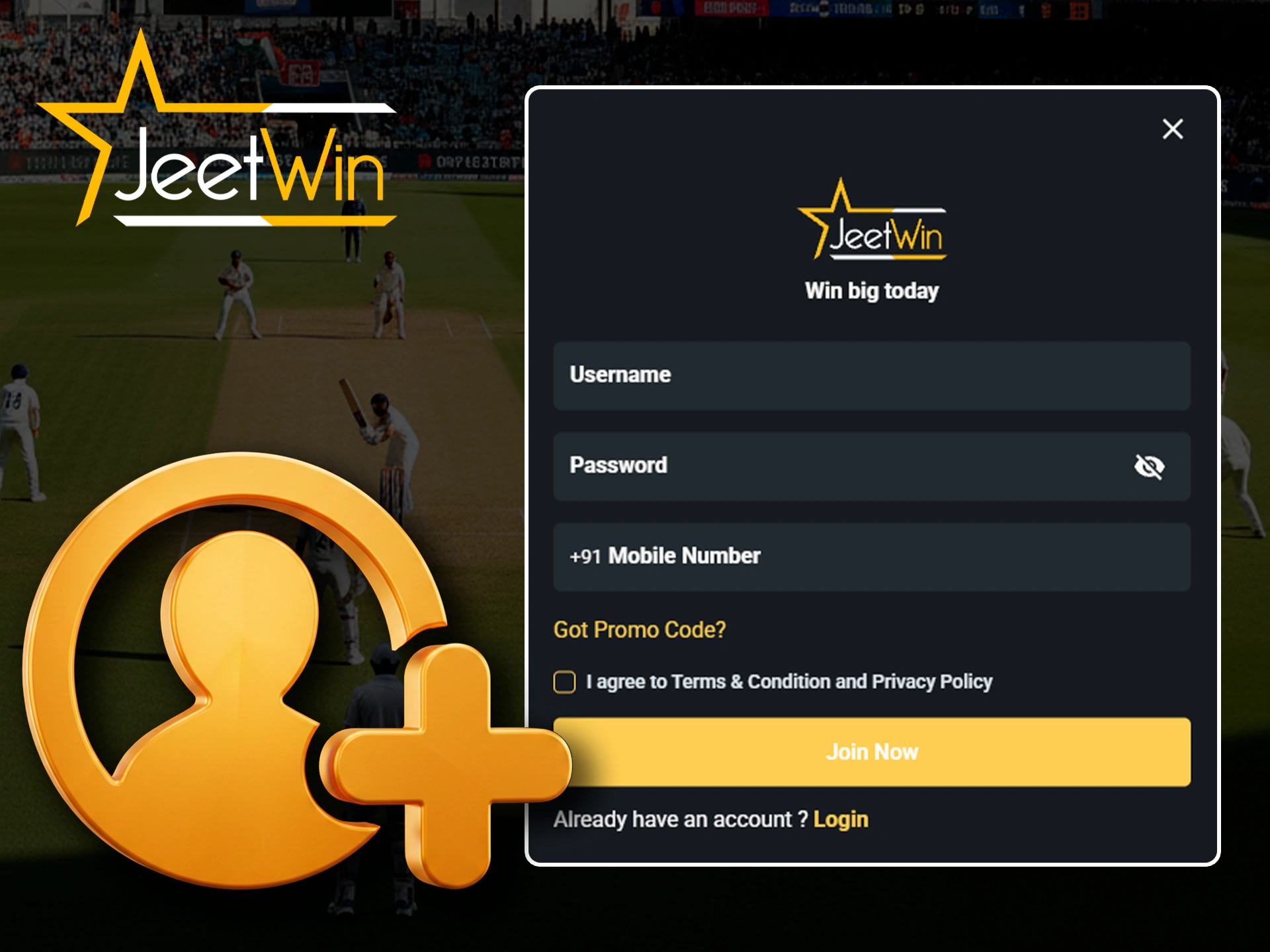 Register with Jeetwin and start betting.