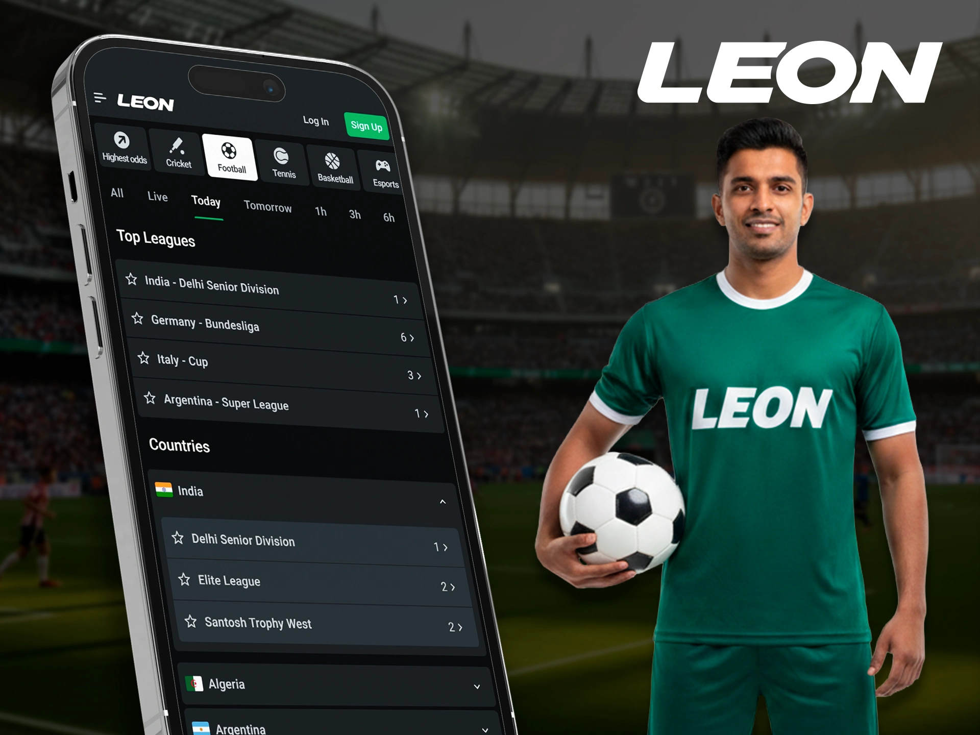 Access global football betting markets via the Leonbets app.