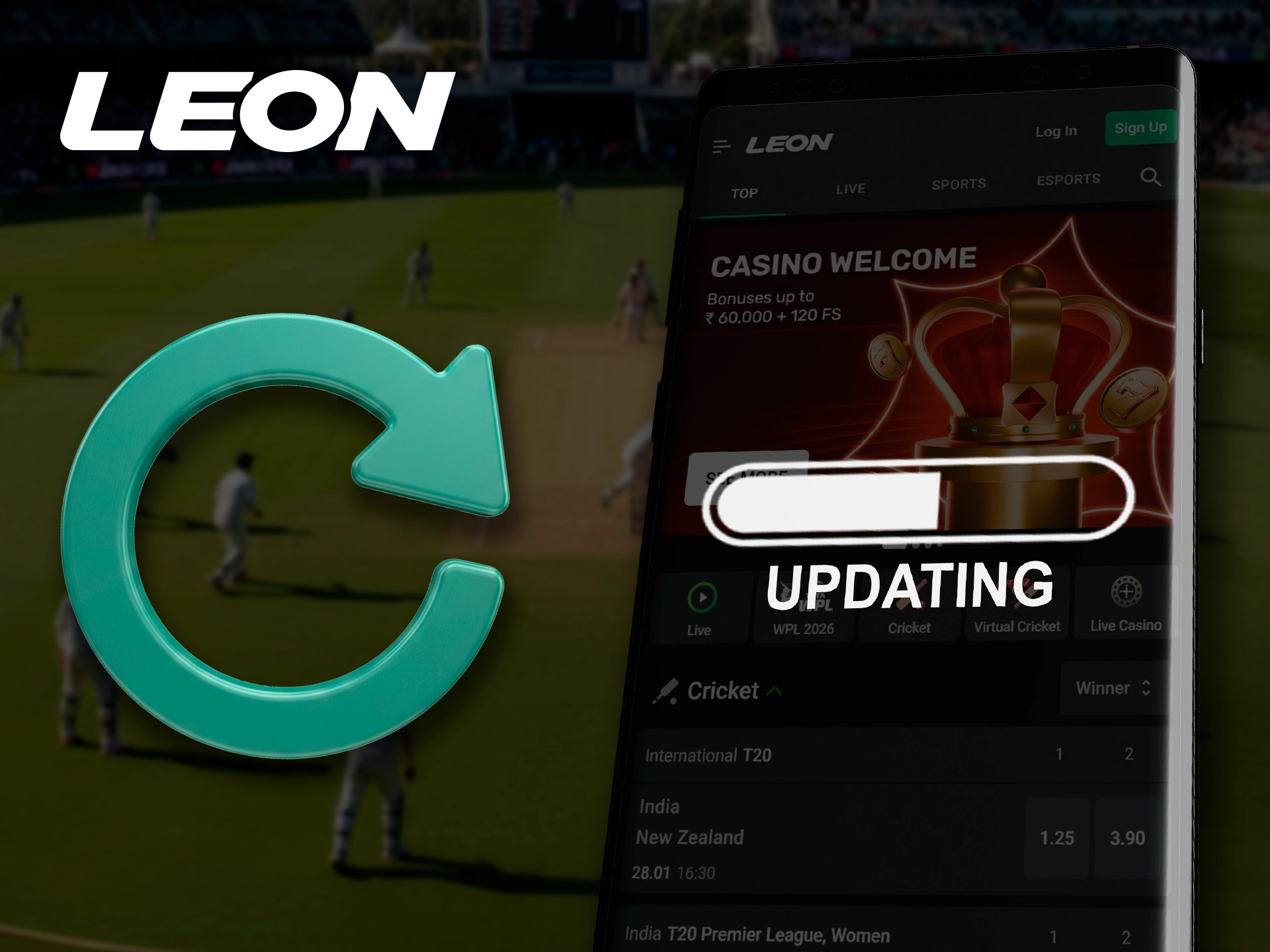 Instructions to update Leonbets to the latest version.