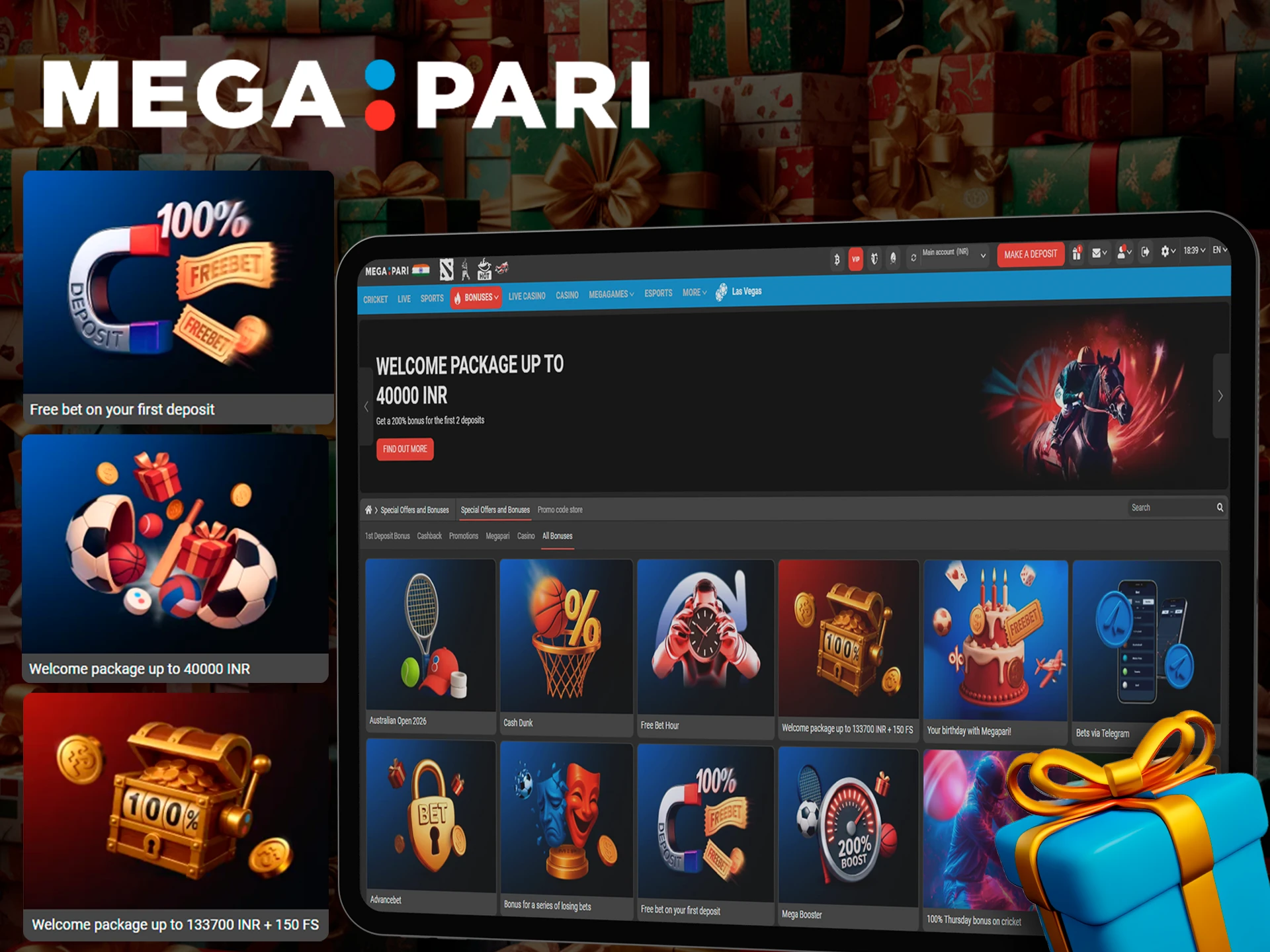 Top up your balance and claim your bonus which will increase your bet size at Megapari.