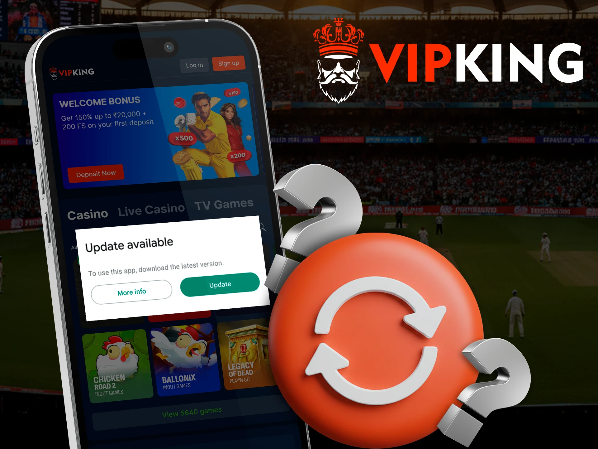 Update your VipKing app to access the latest features easily.