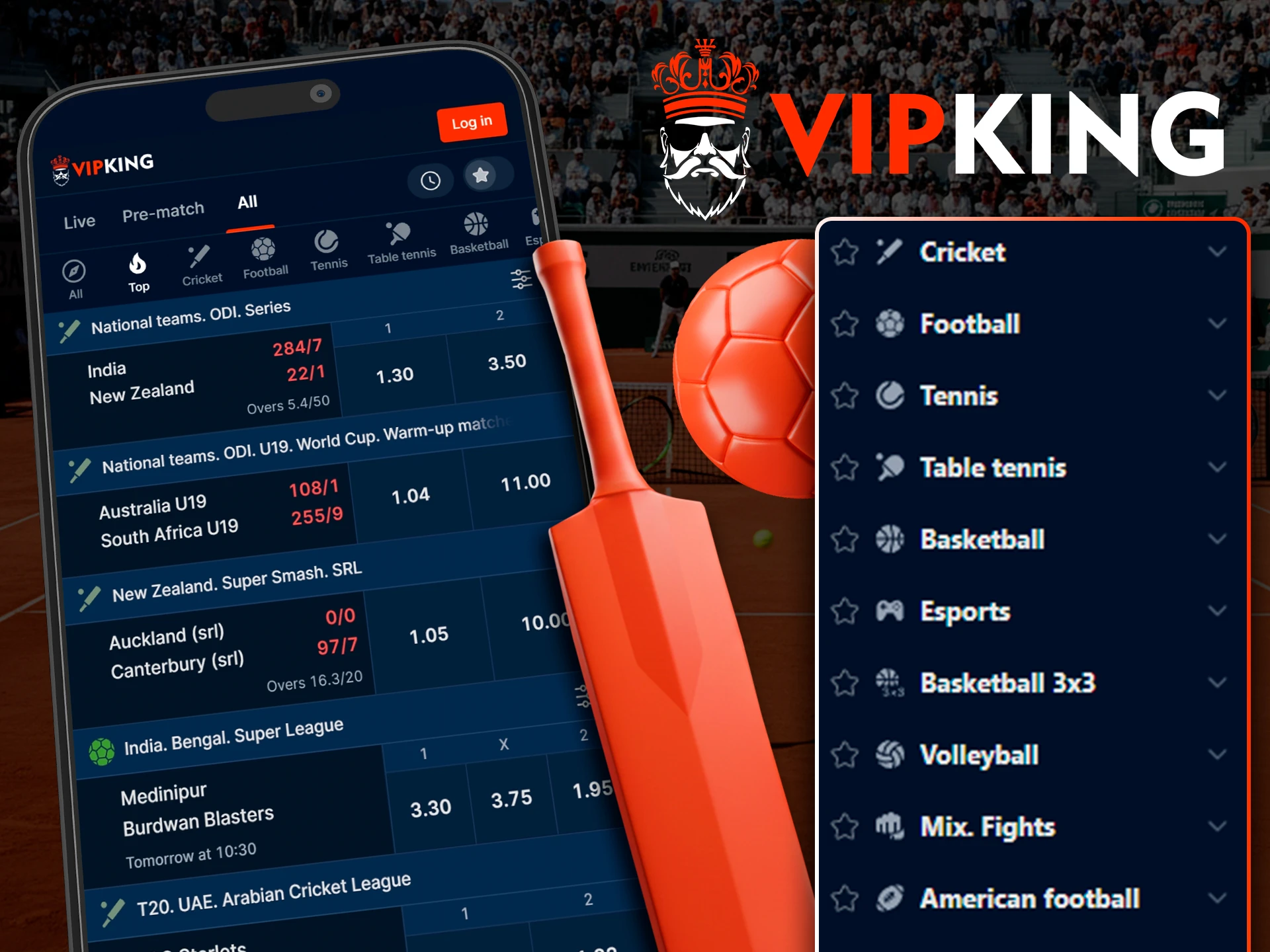 Place winning bets on your favorite sports via VipKing app.