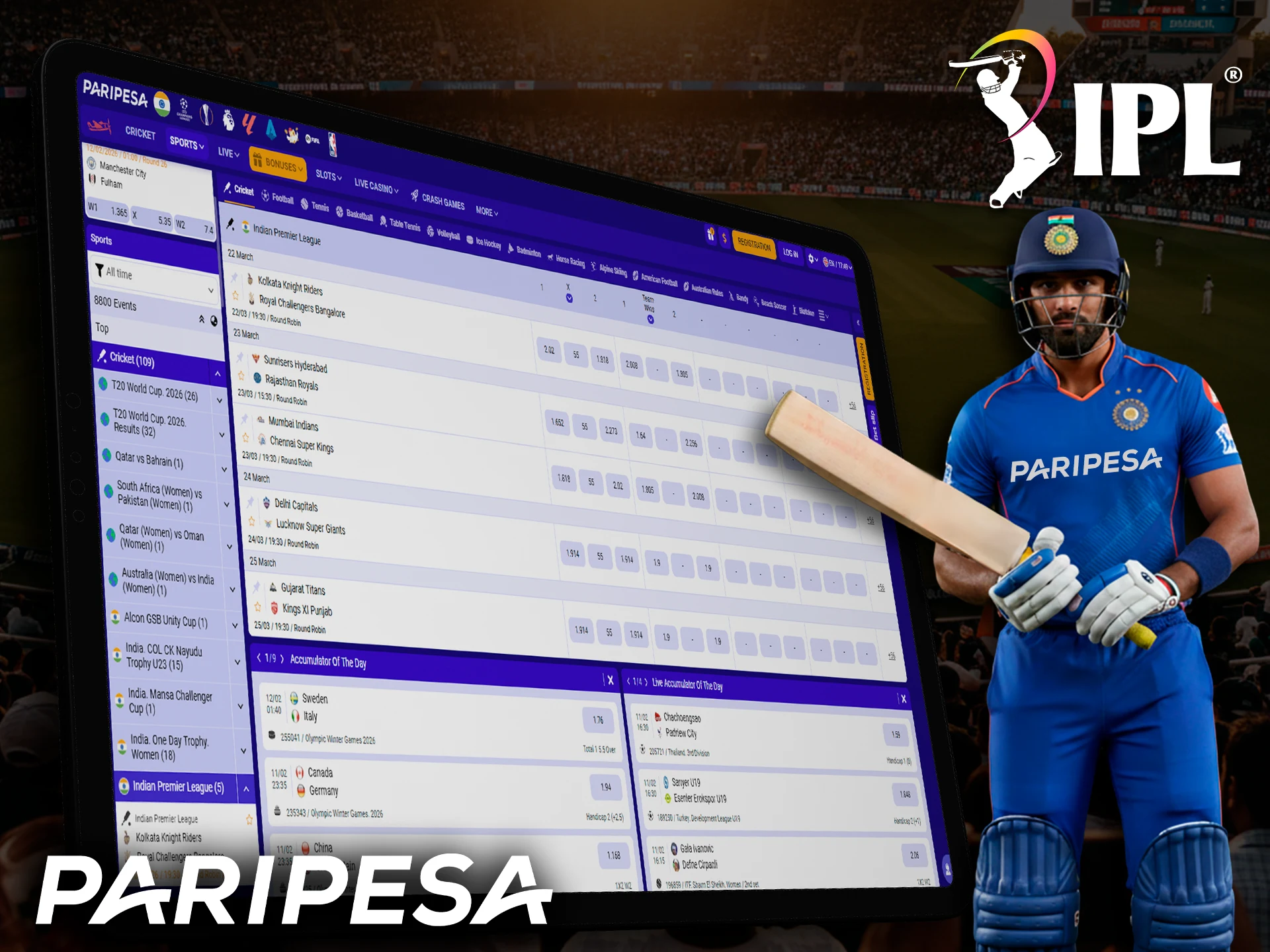 Predict the outcome of the IPL tournament and win at Paripesa.