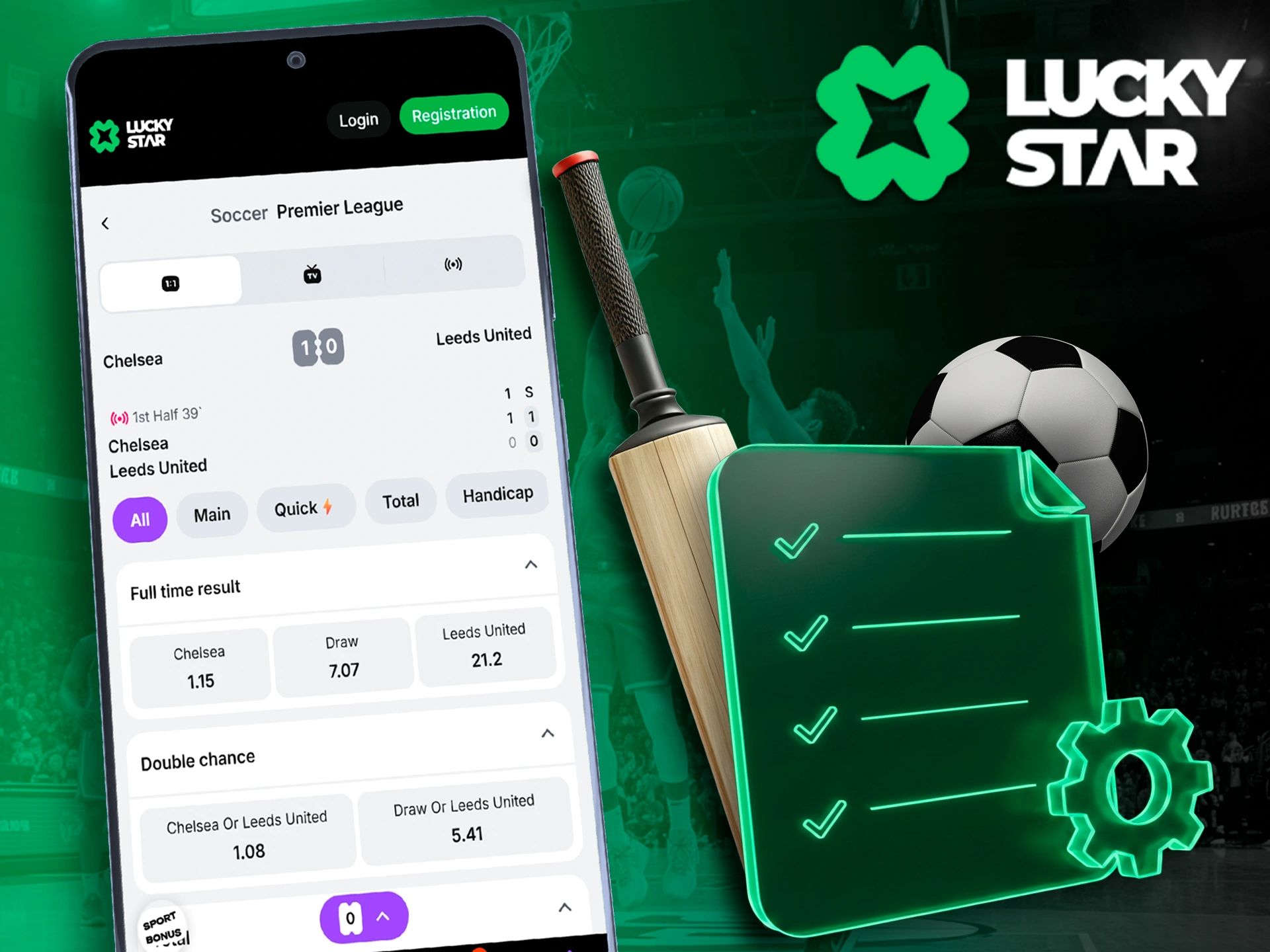 Advanced betting tools in the Lucky Star app.