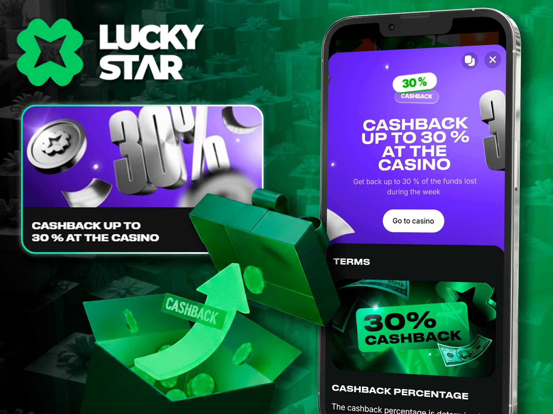 Claiming Lucky Star cashback via the mobile app.