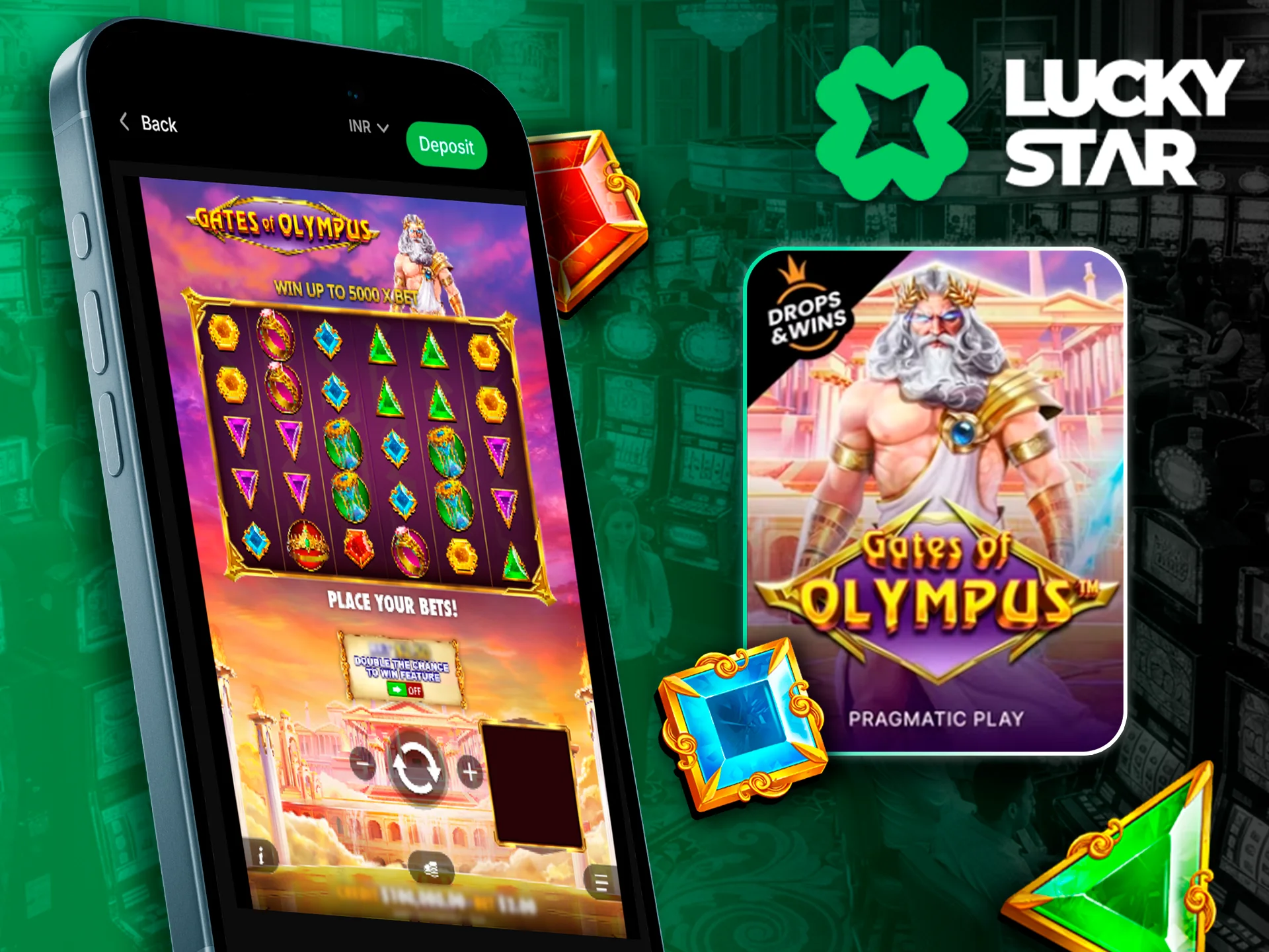 Spin Gates of Olympus on the Lucky Star app.