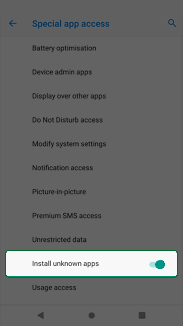 Android security settings for the Lucky Star app.