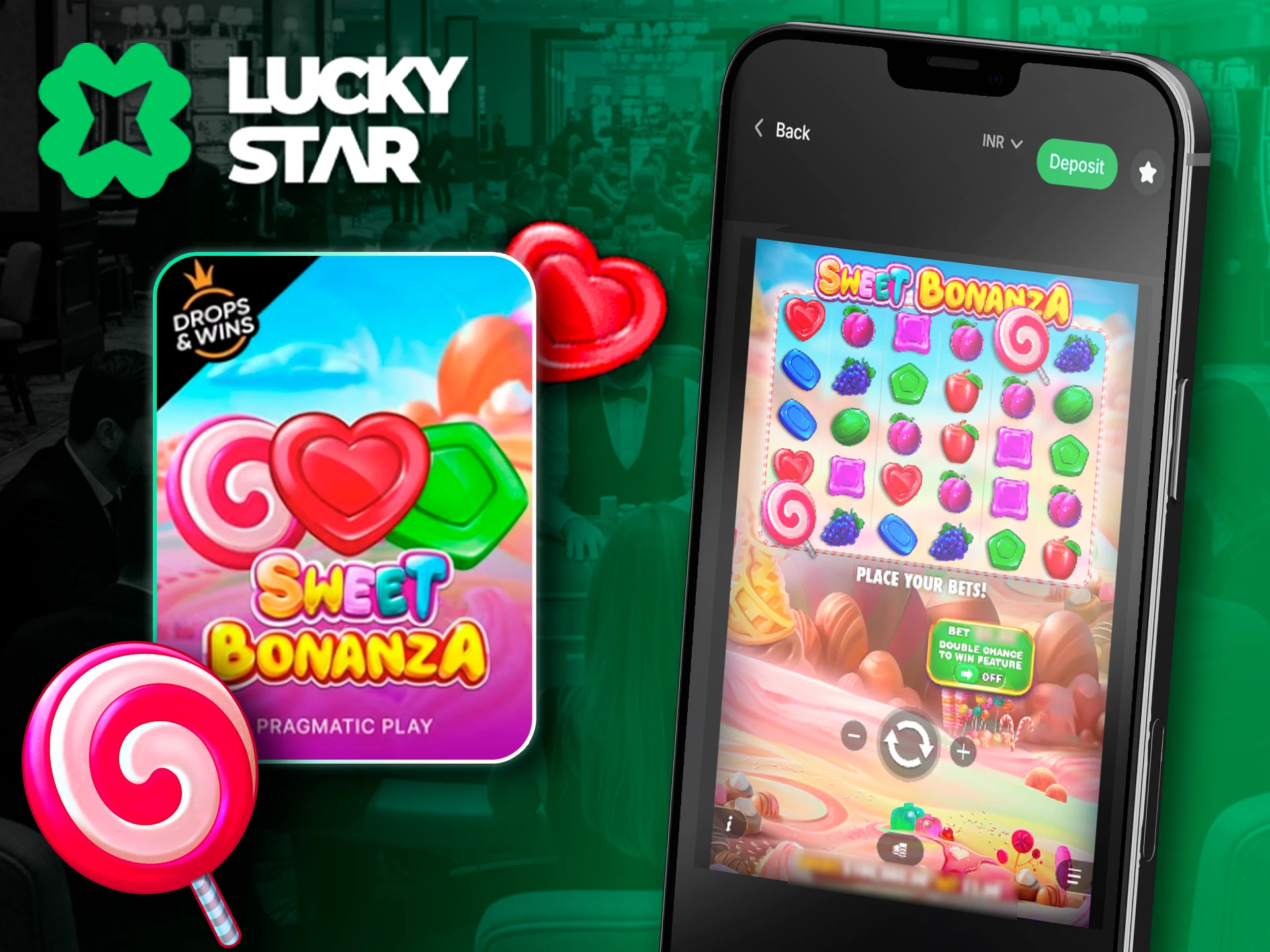 Lucky Star mobile access to Sweet Bonanza slot.