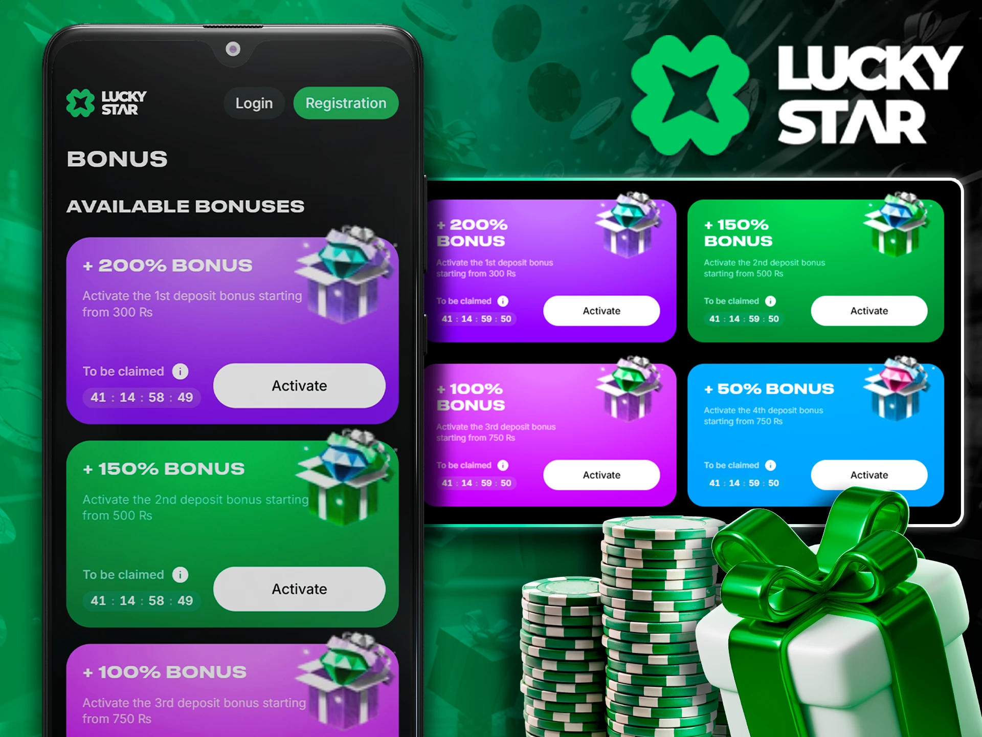 Best deposit welcome offers on the Lucky Star app.