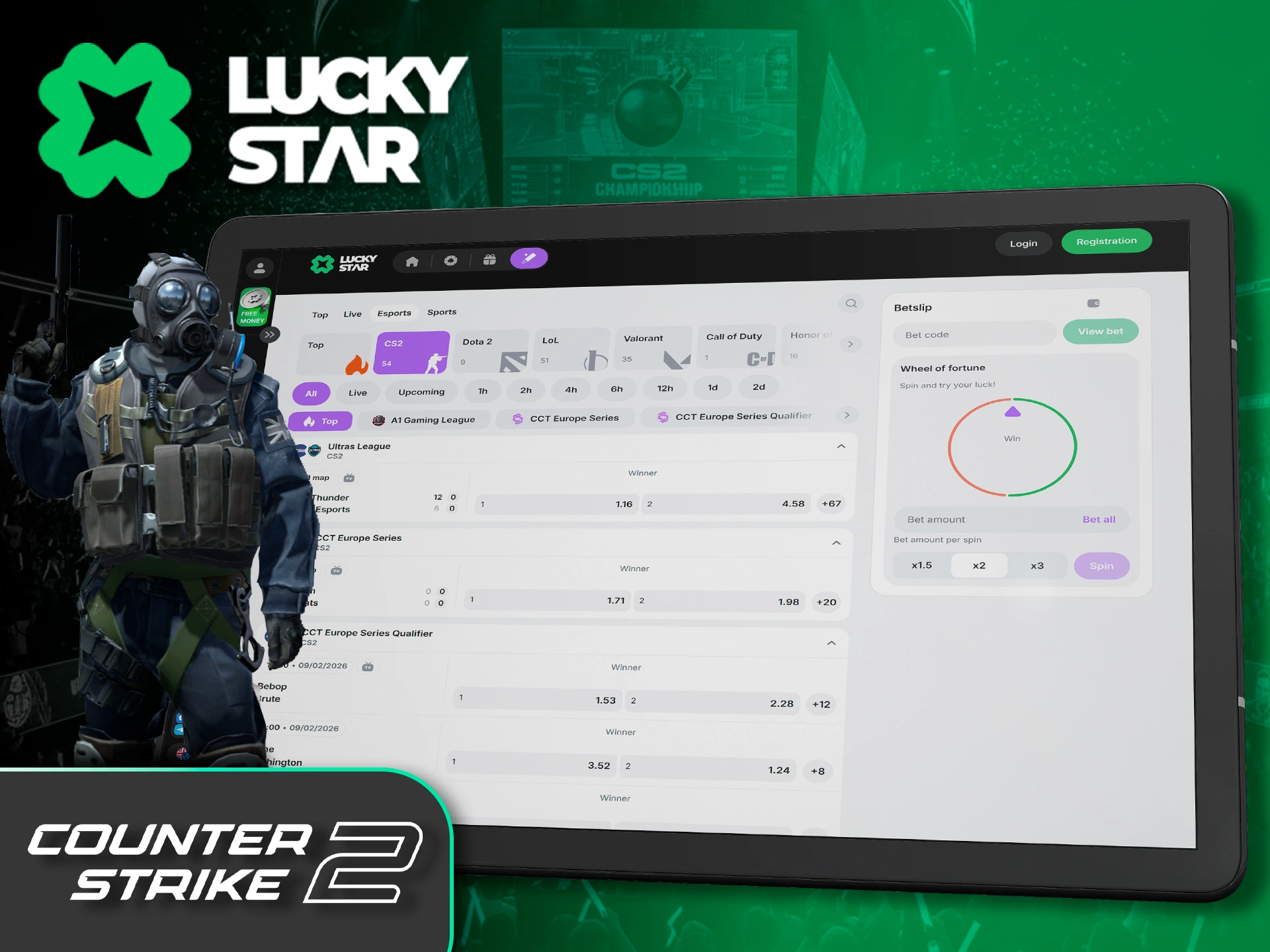 Counter Strike 2 betting at Lucky Star.