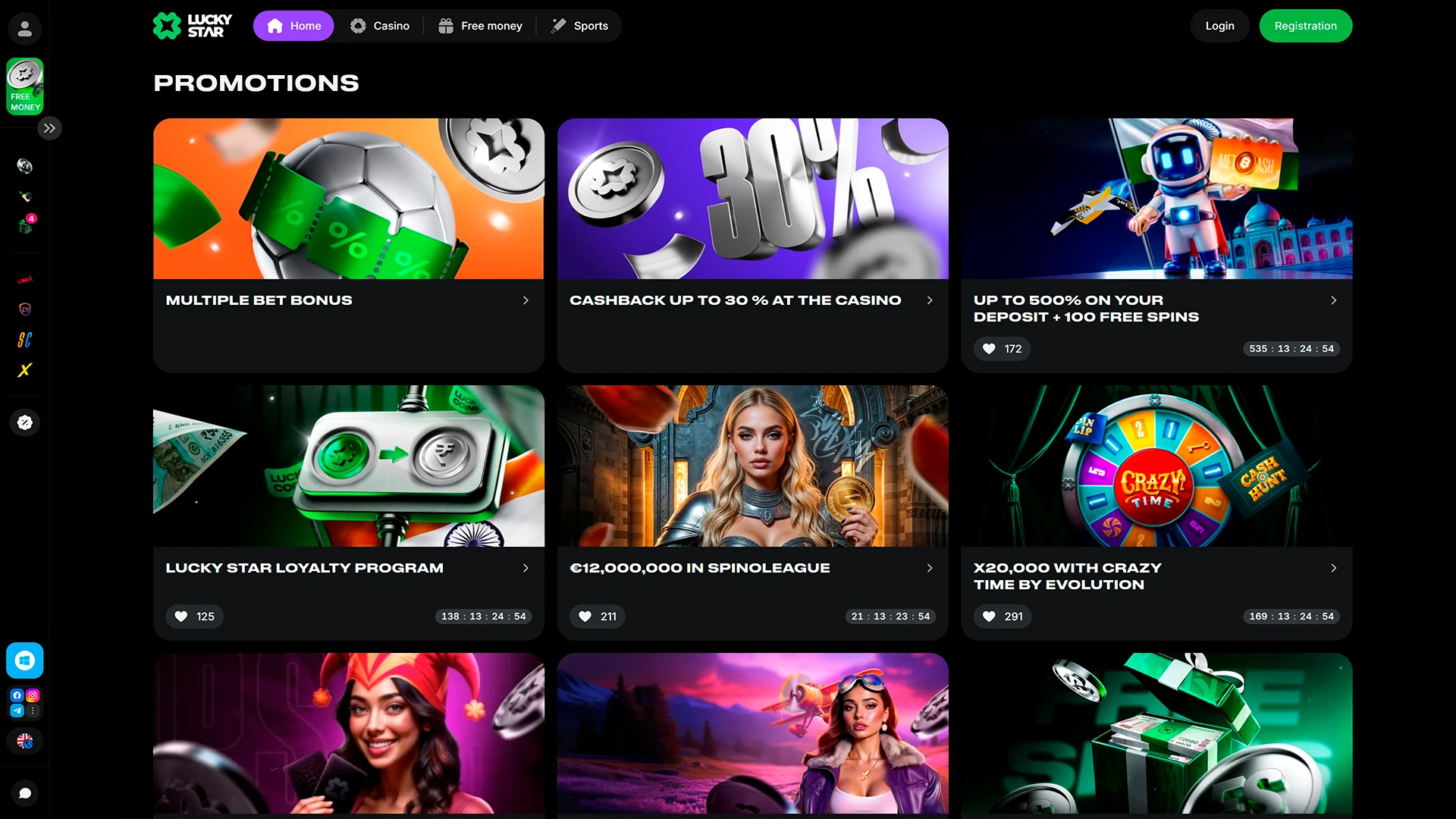 Best bonuses and special offers from Lucky Star.