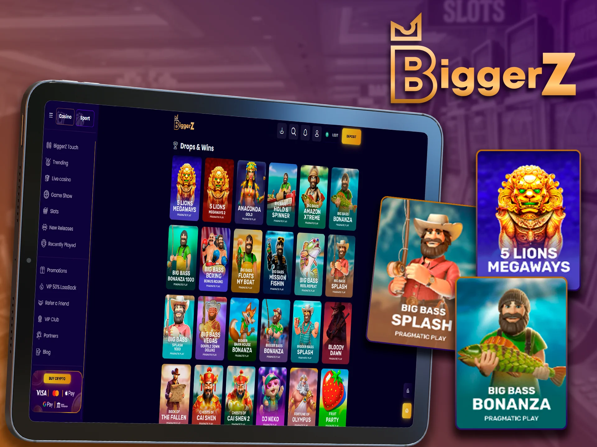 Participate in Drops and Wins promotions at BiggerZ.