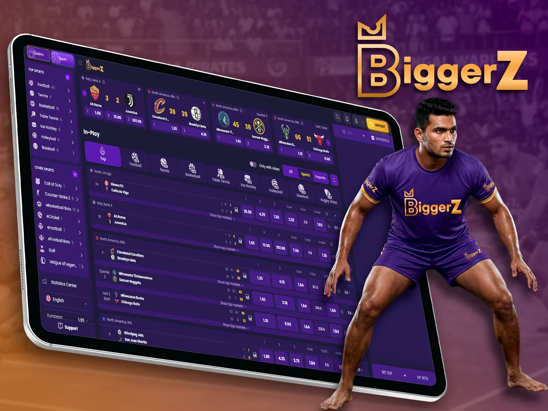 Popular Kabaddi betting markets for Indian users at BiggerZ.
