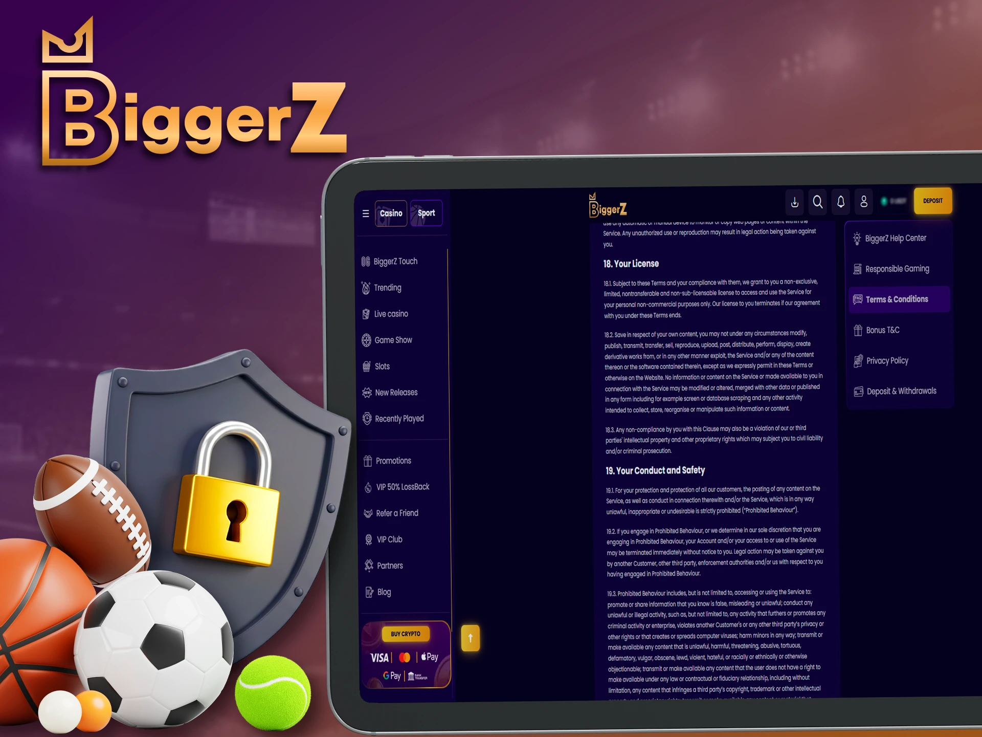 Experience safe and secure online betting at BiggerZ.