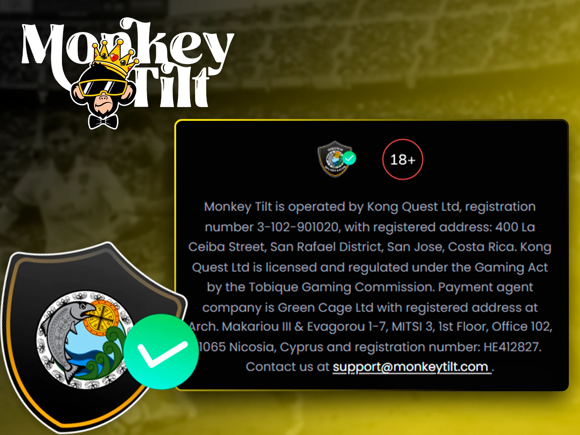 Information about the legal status of MonkeyTilt in India.