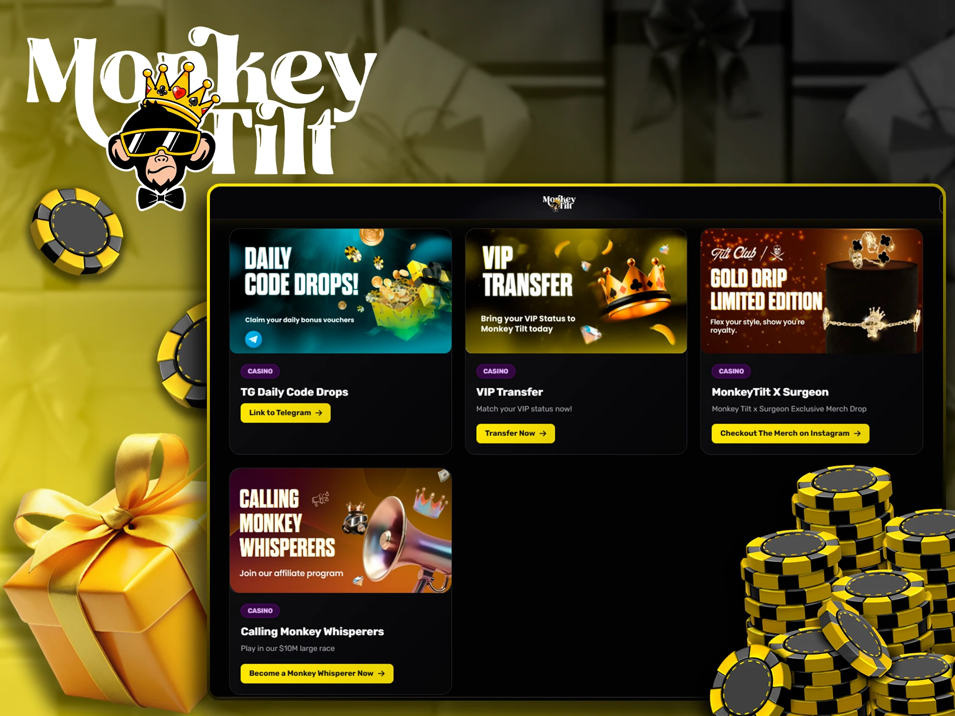 Participate in the high-stakes $10M Race on MonkeyTilt.