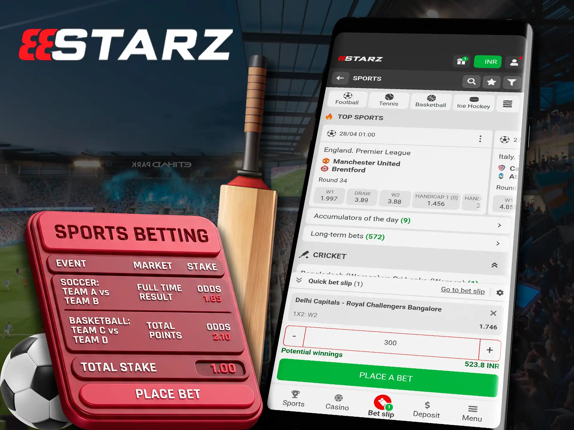 How to place bets using the 888Starz mobile application.