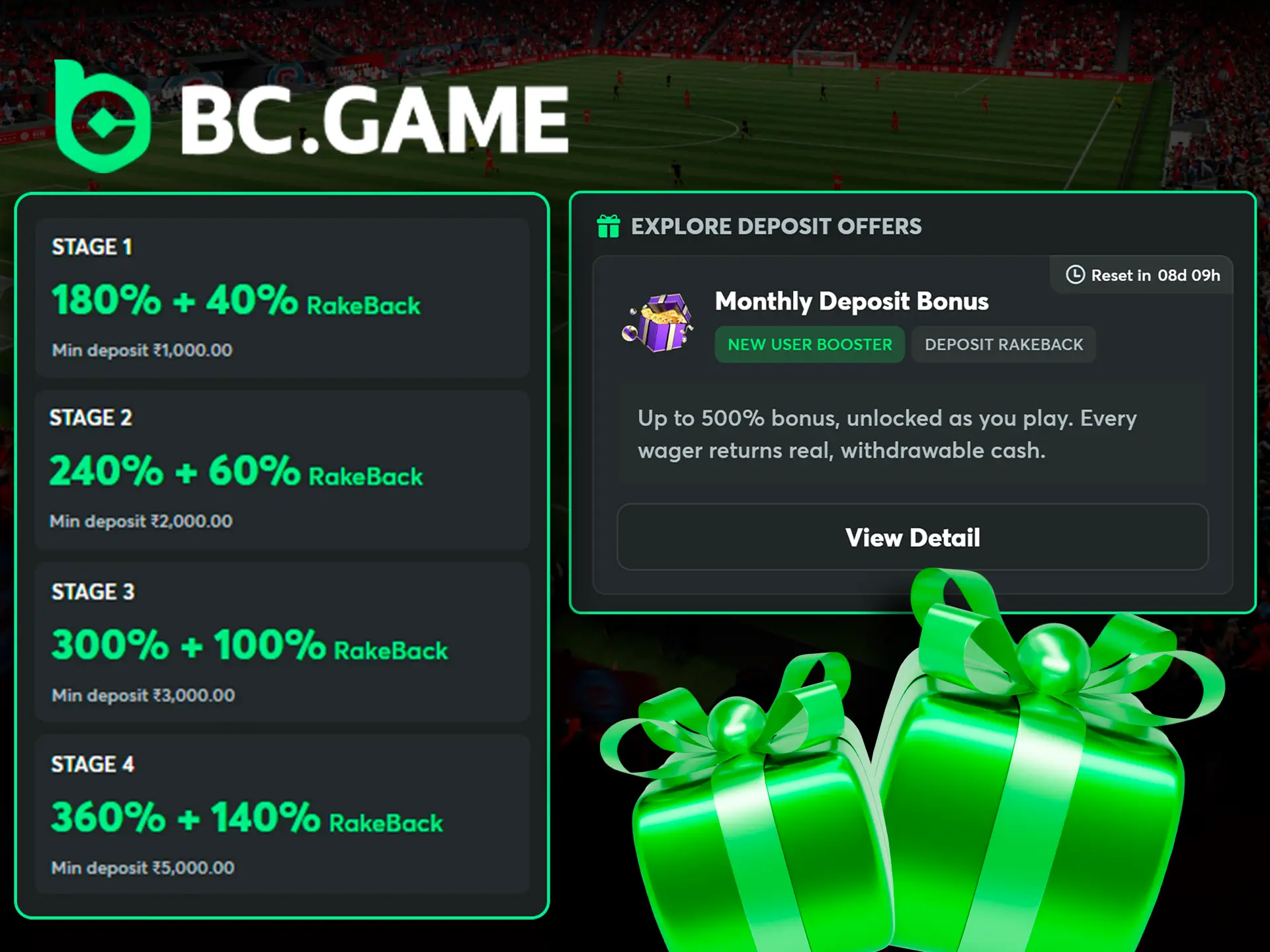BC.Game deposit bonus offers and information.