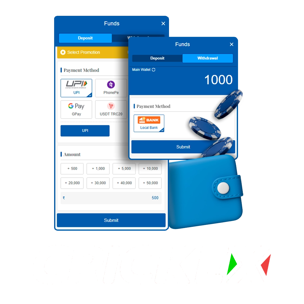 Crickex offers a wide range of payment options, making deposits and withdrawals easy and secure.