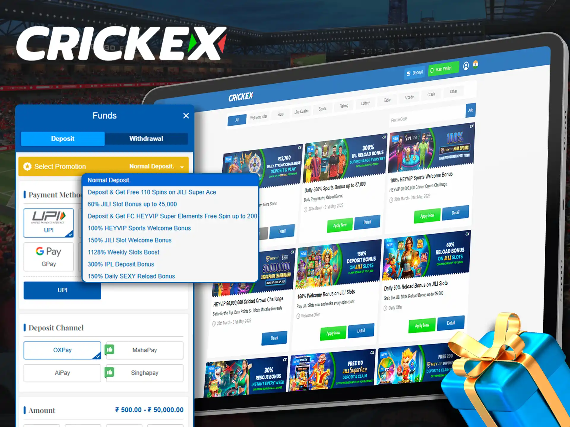 With Crickex bonuses, you can enjoy more gameplay and rewards.