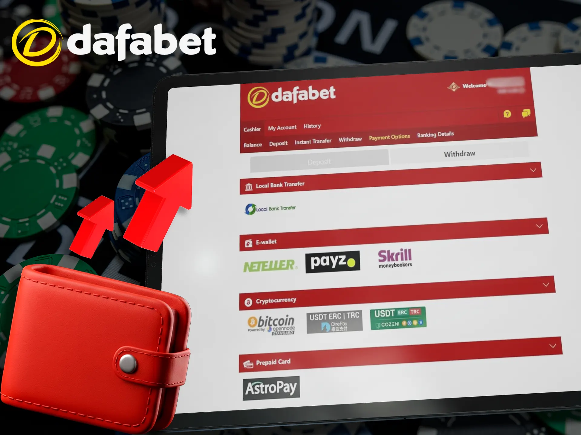 Please note that verification is required for withdrawals at Dafabet.