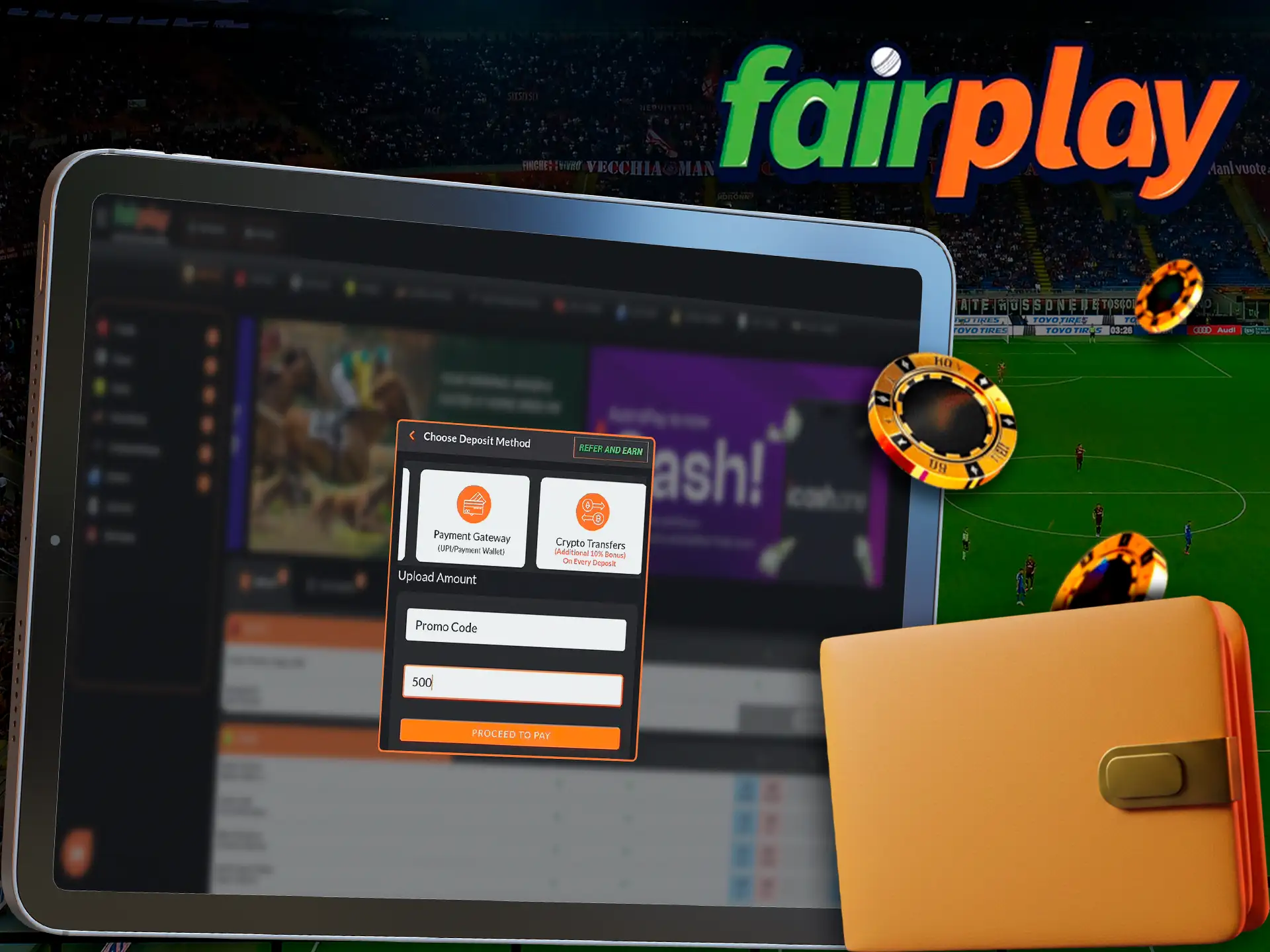 Fund your Fairplay account by following these instructions to start betting.